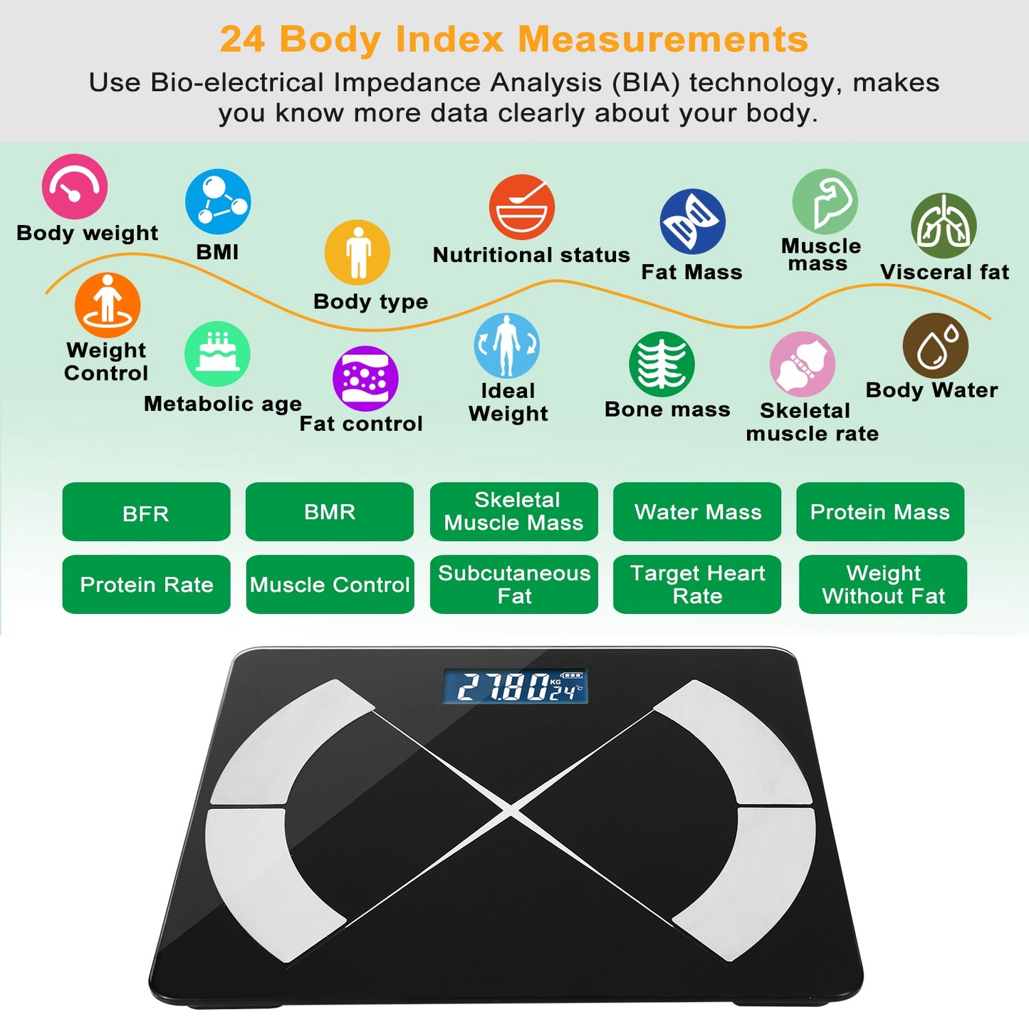 Smart Body Composition Scale Fat Monitor Digital APP Scale BMI Health Analyzer