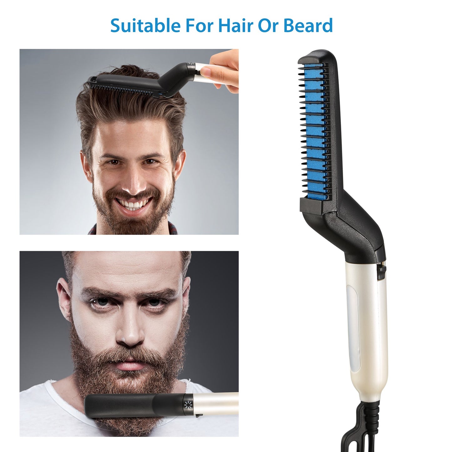 Beard Hair Straightener Quick Straightening Heat Comb for Men Electric Hair Styling Comb