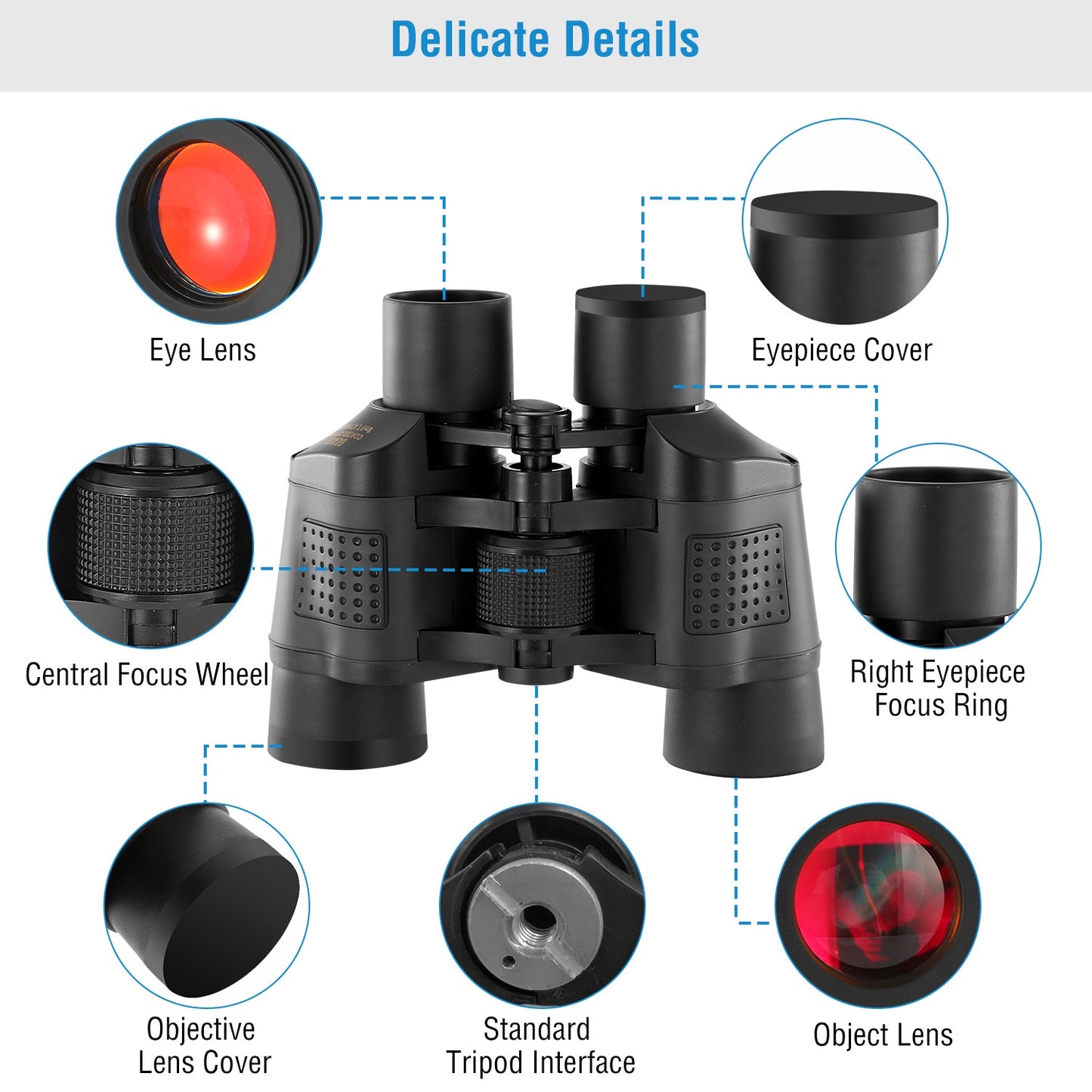 Portable HD Binoculars with FMC Lens Low Light Night Vision Telescope