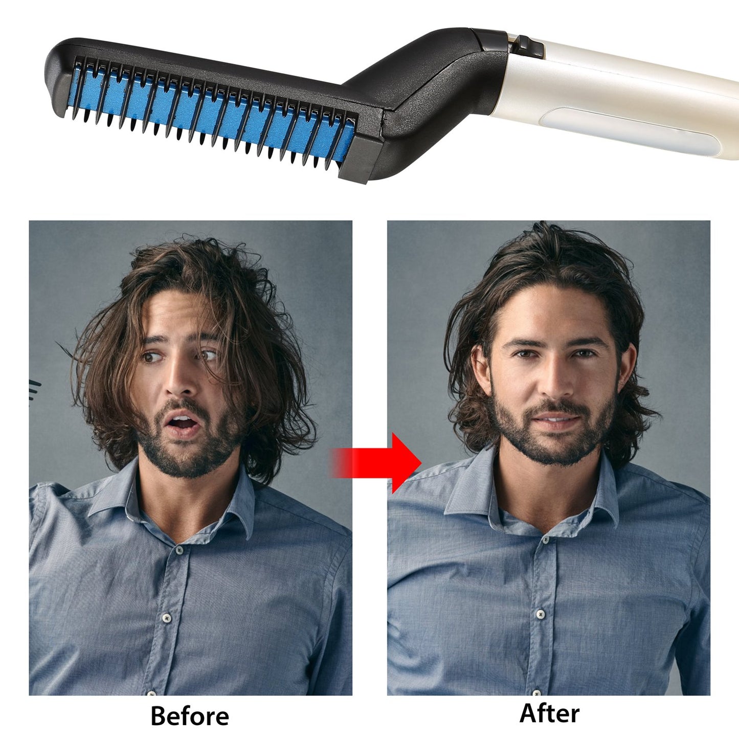 Beard Hair Straightener Quick Straightening Heat Comb for Men Electric Hair Styling Comb