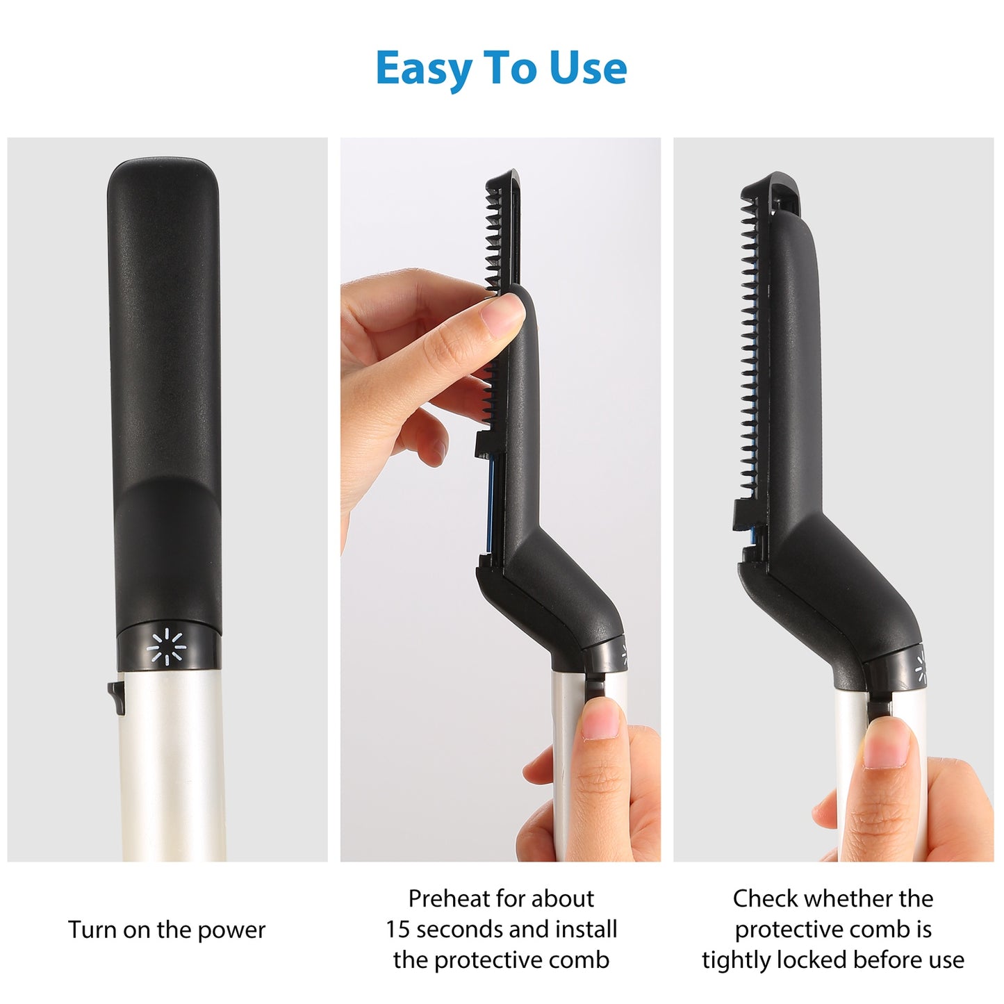 Beard Hair Straightener Quick Straightening Heat Comb for Men Electric Hair Styling Comb