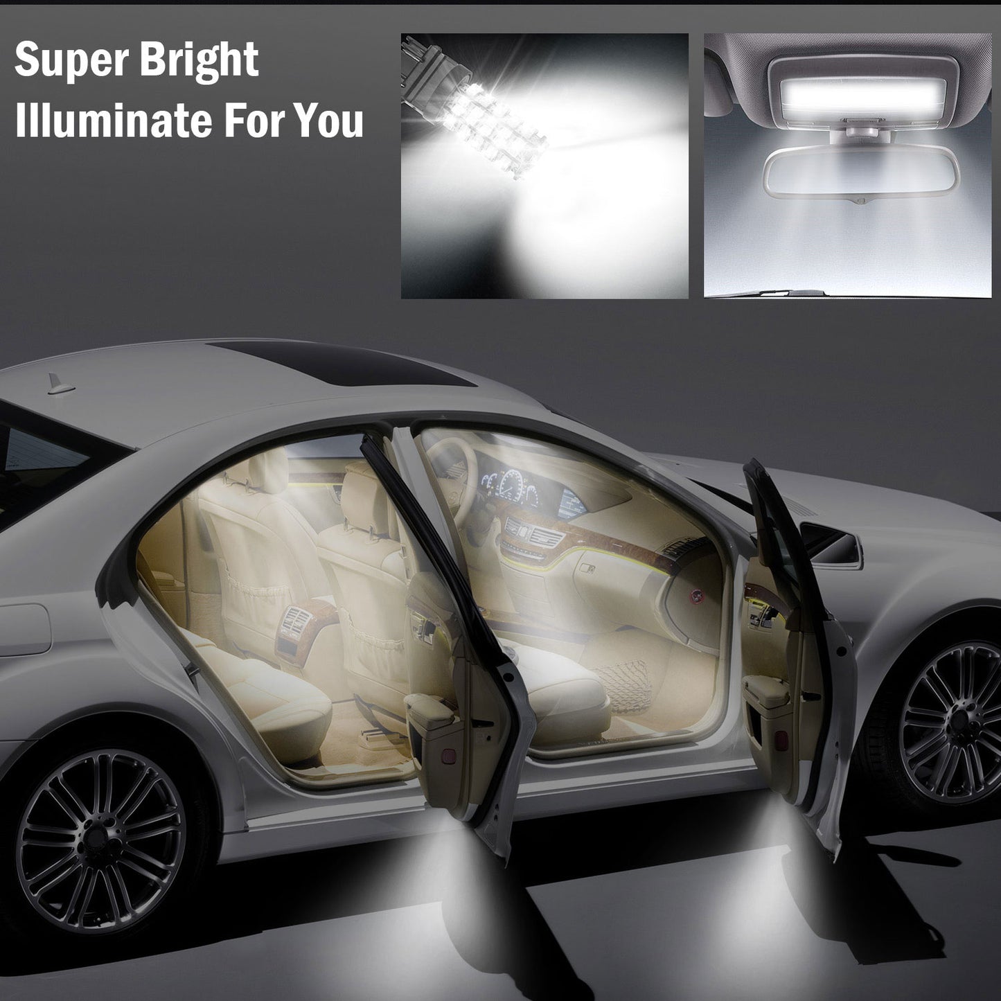 10Pcs/Kit LED Car Light Bulbs 760lm T25 3528SMD 6000K Pure White Auto Lamps