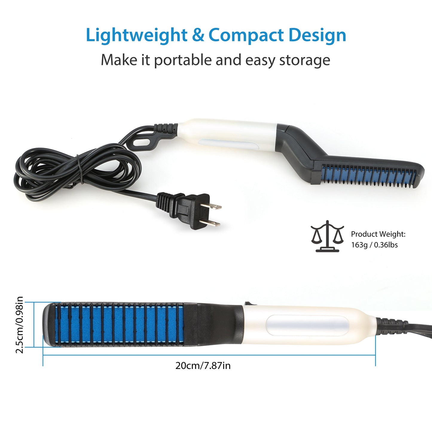Beard Hair Straightener Quick Straightening Heat Comb for Men Electric Hair Styling Comb