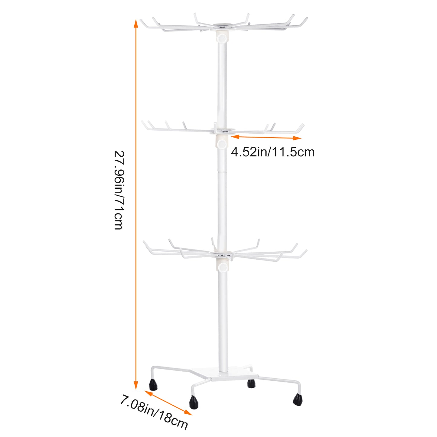 3-Tier Metal Jewelry Rack 30-Hook Necklaces Bracelets Display Stand