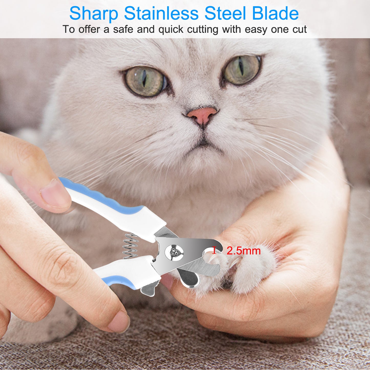 Dog Nail Clippers Pet Cat Nail Toe Trimmer Stainless Steel Grooming Tool