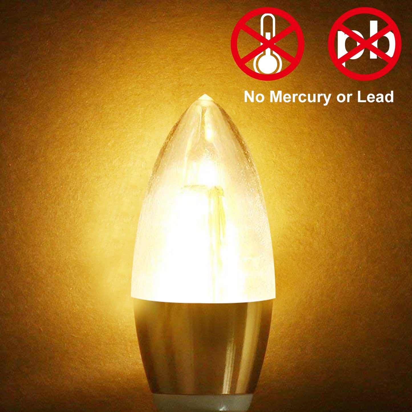 4pcs 5W E12 Candelabra Bulbs 600 LM 50W Equivalent Candle Light