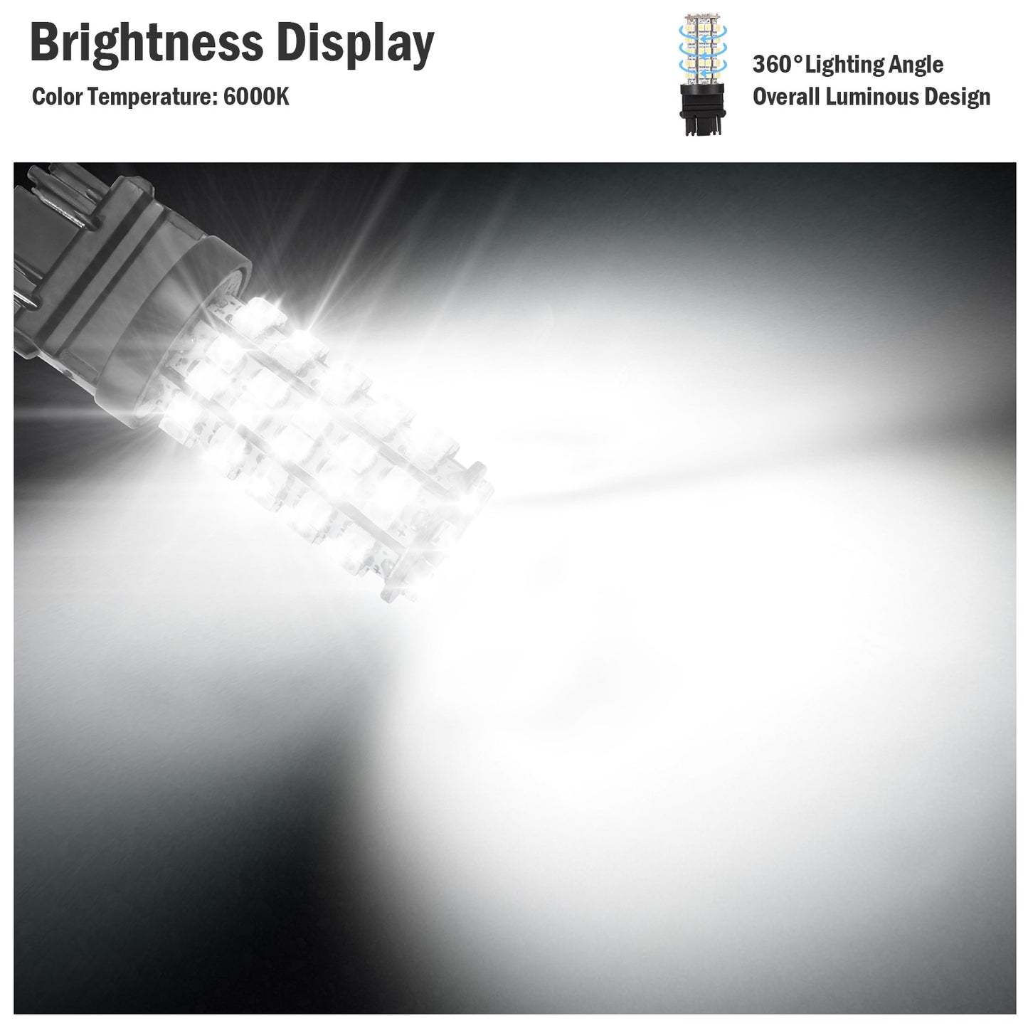 10Pcs/Kit LED Car Light Bulbs 760lm T25 3528SMD 6000K Pure White Auto Lamps