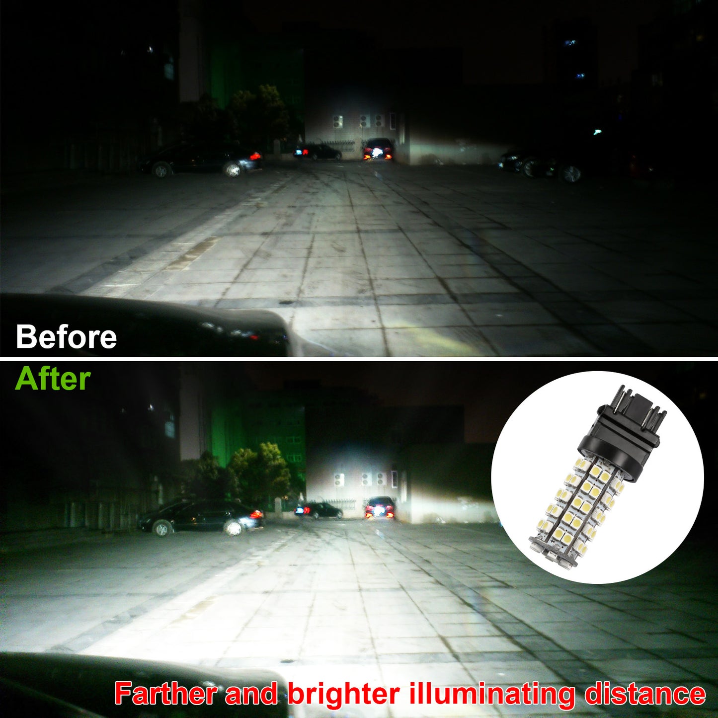 10Pcs/Kit LED Car Light Bulbs 760lm T25 3528SMD 6000K Pure White Auto Lamps