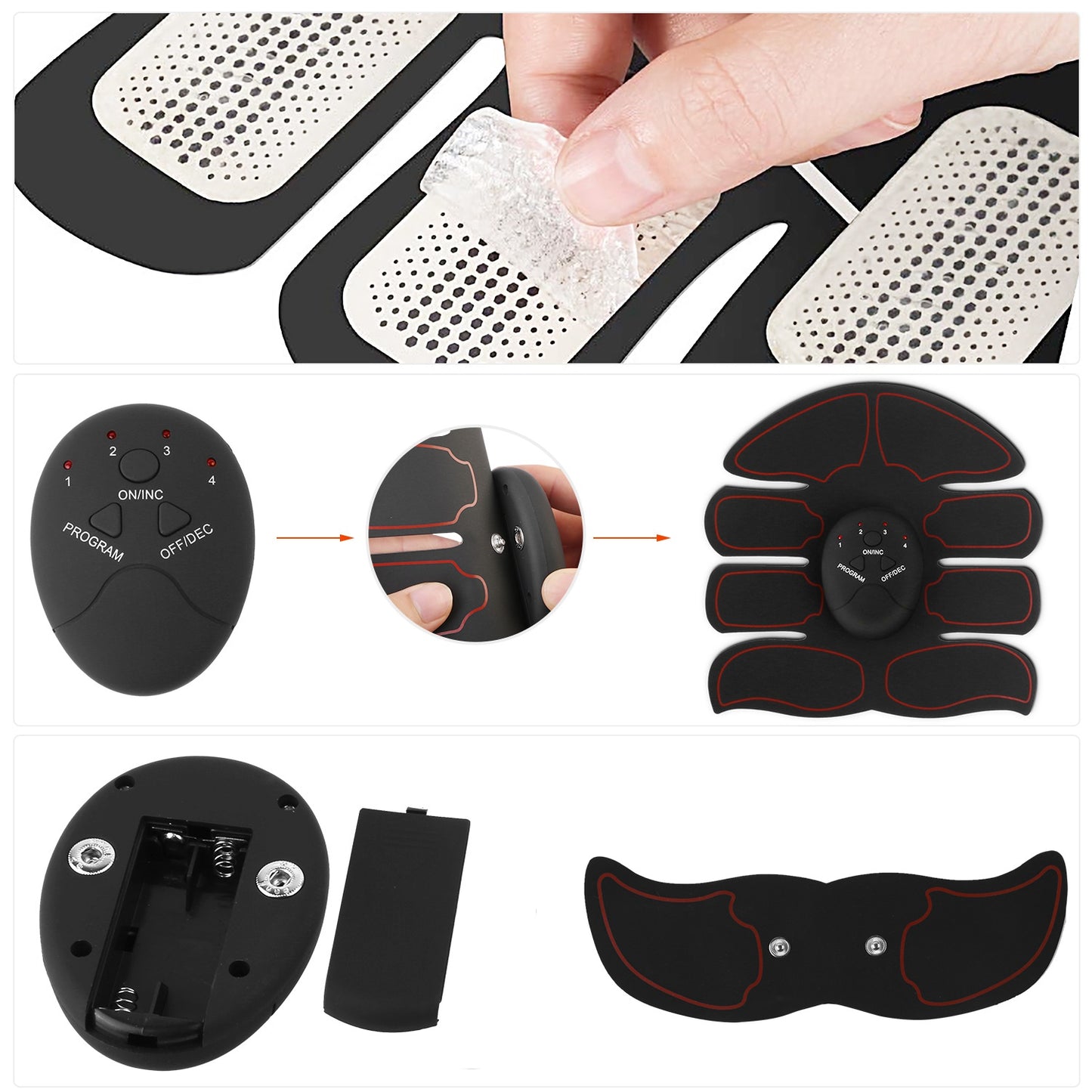 ABS Stimulator Muscle Toner EMS Abdominal Toning Belts Body Fitness Trainer