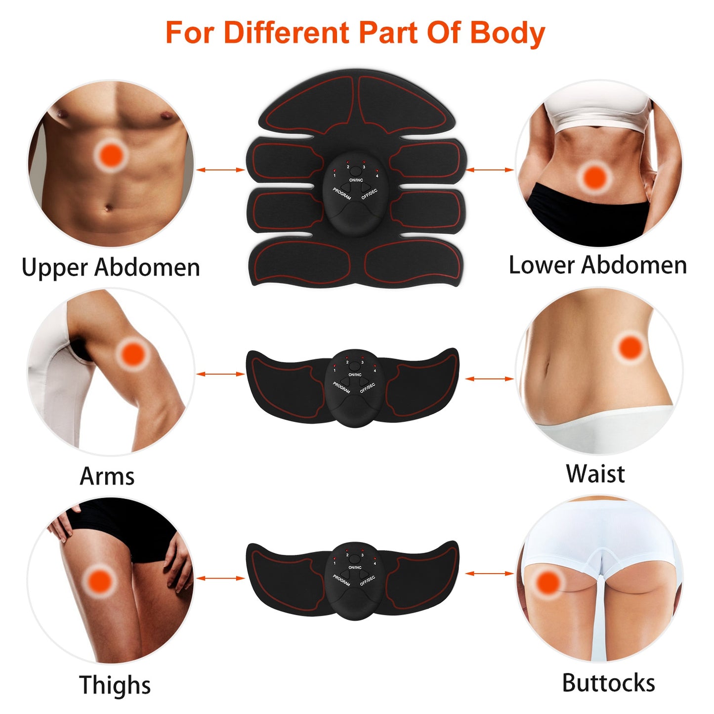 ABS Stimulator Muscle Toner EMS Abdominal Toning Belts Body Fitness Trainer