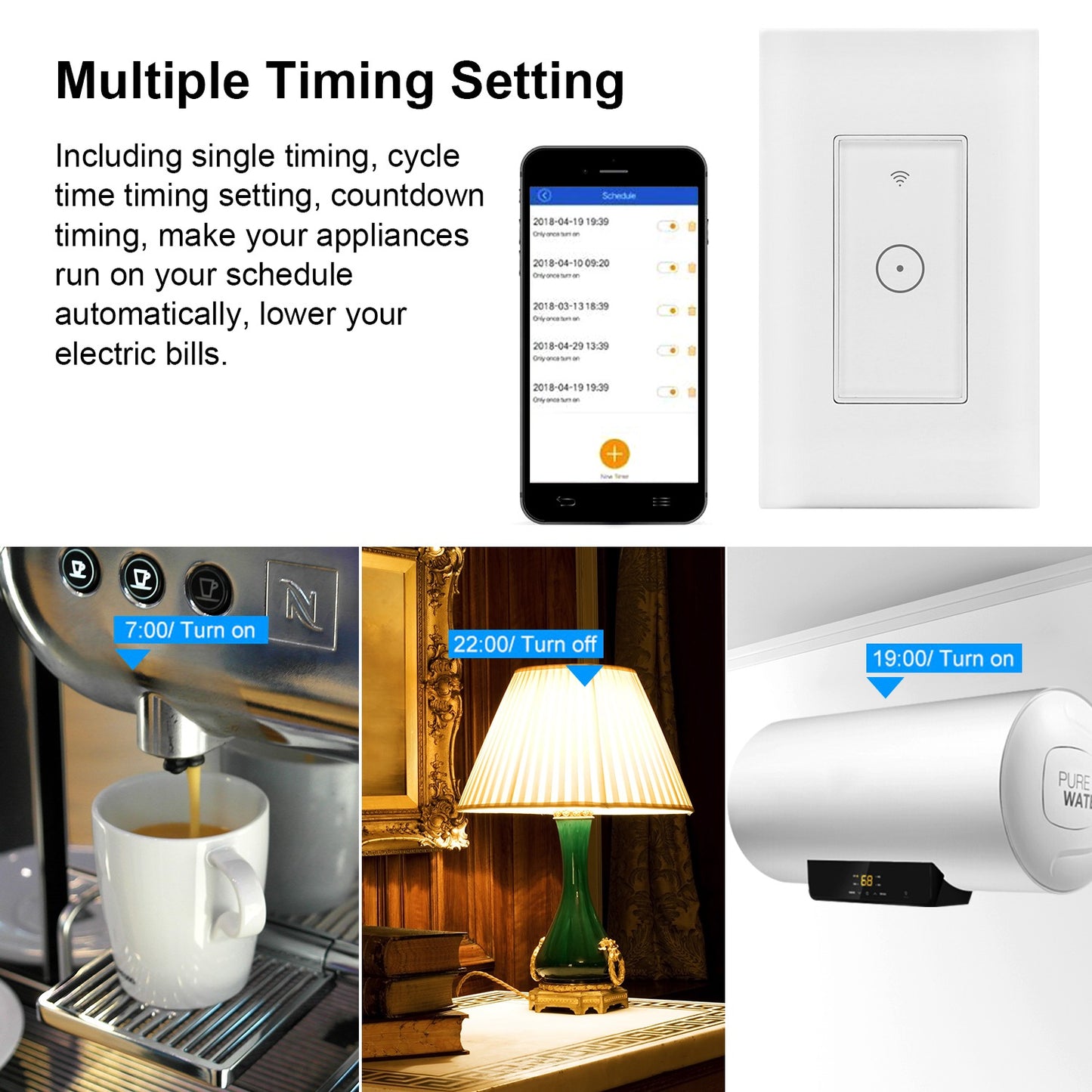 Smart WiFi Light Switch Touch In Wall Remote Controller