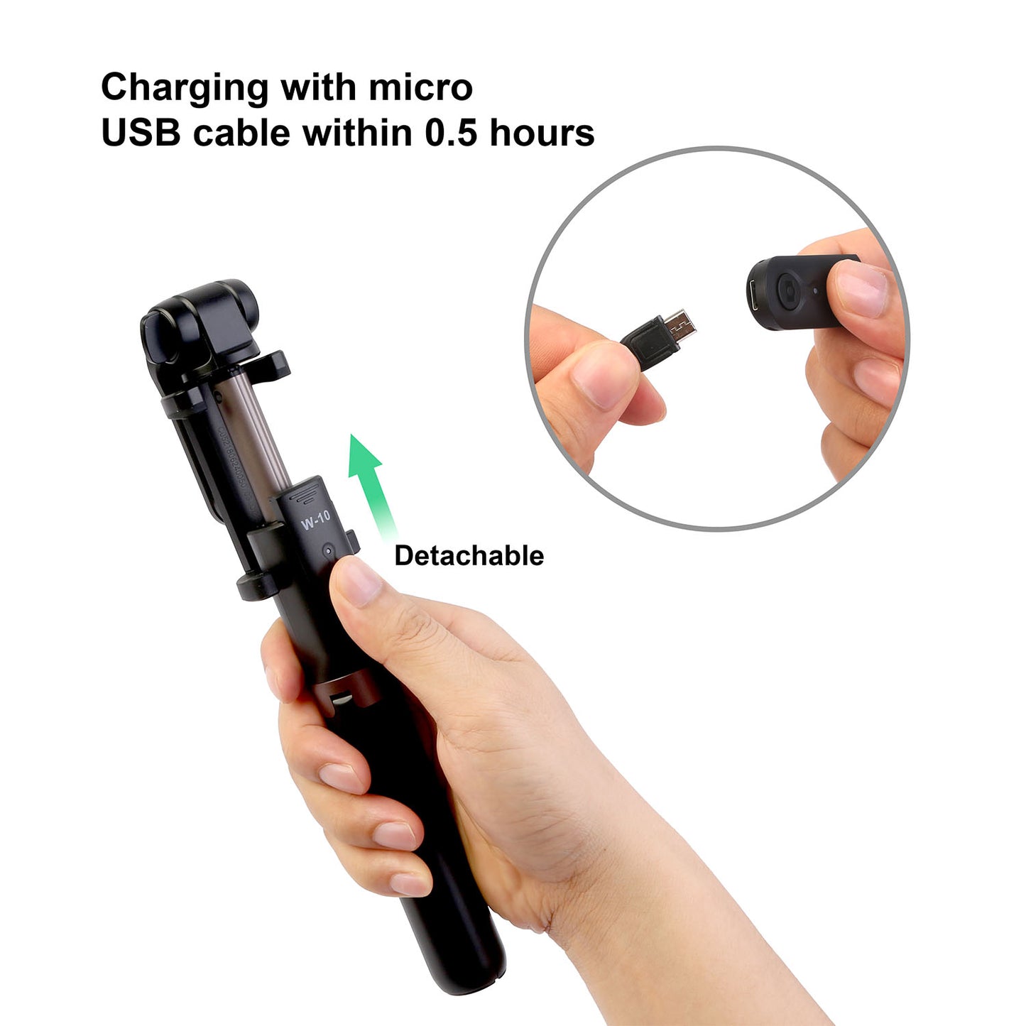 Wireless Selfie Stick Extendable Phone Camera Stick Tripod