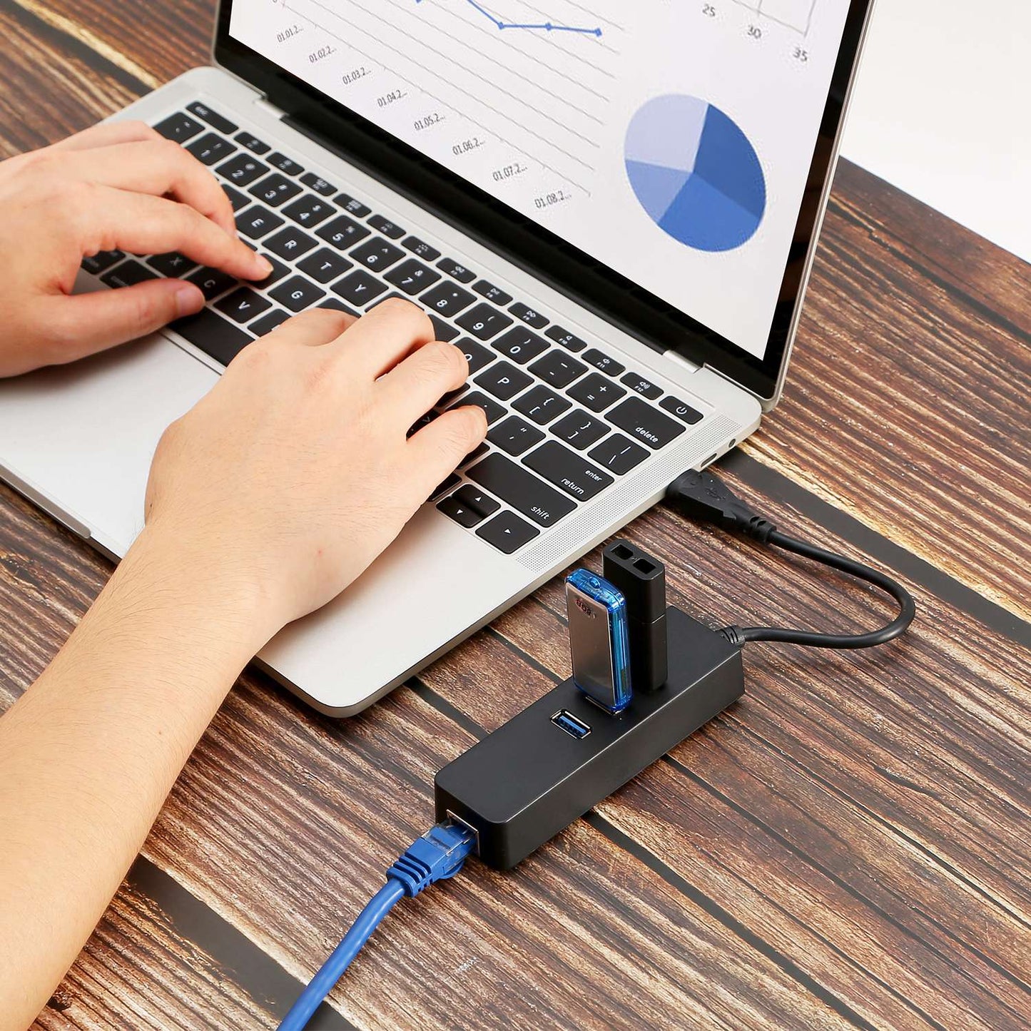 3 Ports USB 3.0 Hub Gigabit Ethernet Adapter 10/100/1000 Mbps Converter