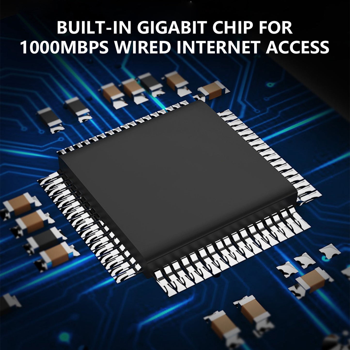 3 Ports USB 3.0 Hub Gigabit Ethernet Adapter 10/100/1000 Mbps Converter