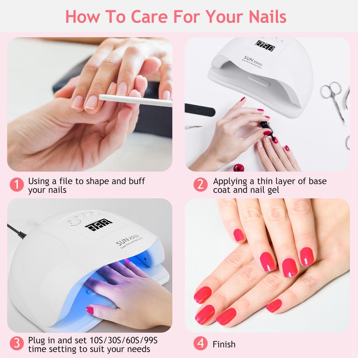 80W UV LED Nail Lamp Gel Polish Nail Dryer 36LEDs Fingernail Toenail Gel Curing Machine PIR Sensor Timer Display for Home Nail Salon