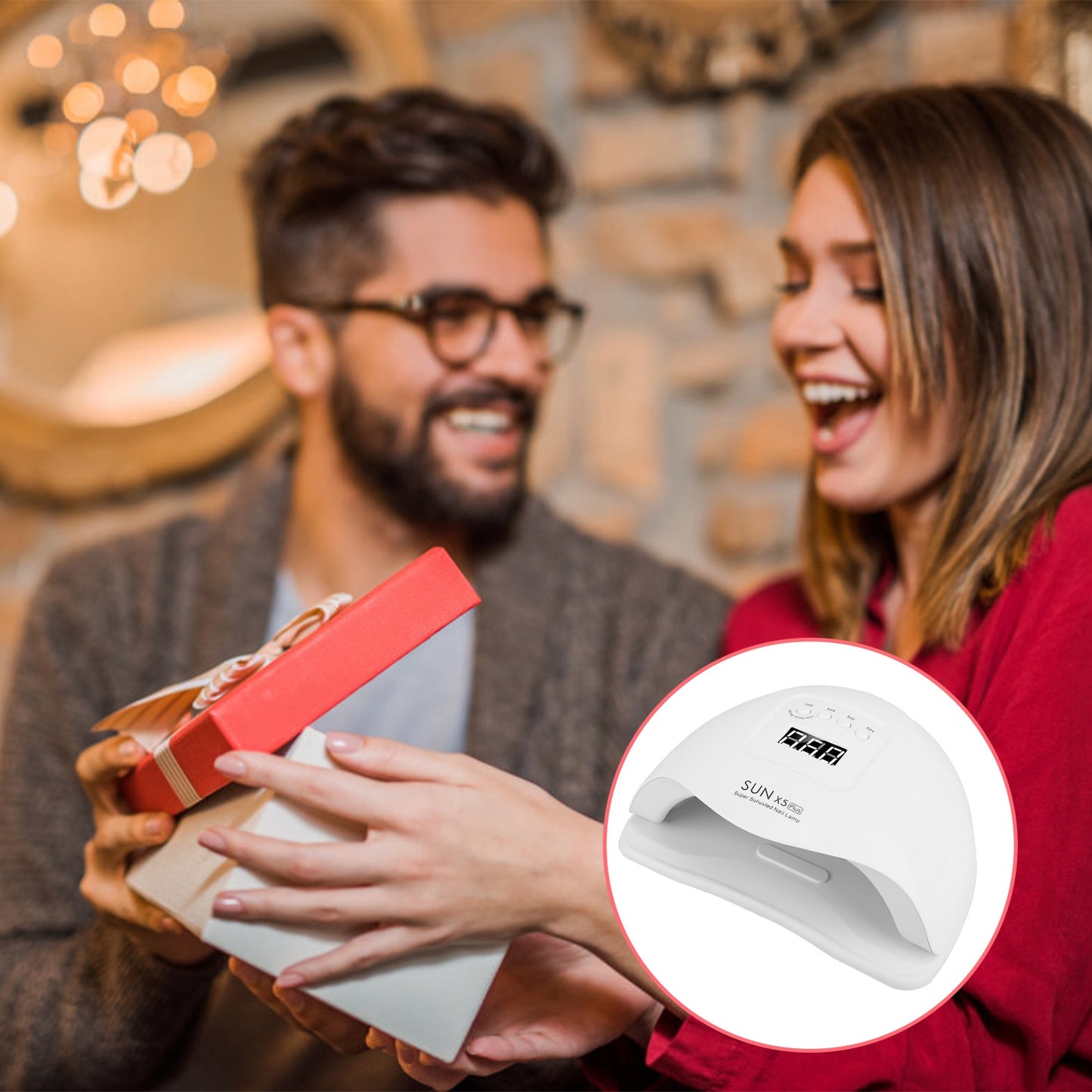 80W UV LED Nail Lamp Gel Polish Nail Dryer 36LEDs Fingernail Toenail Gel Curing Machine PIR Sensor Timer Display for Home Nail Salon