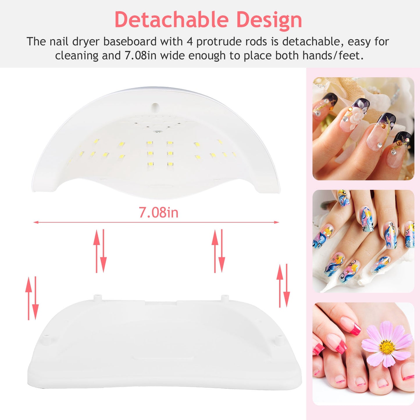 80W UV LED Nail Lamp Gel Polish Nail Dryer 36LEDs Fingernail Toenail Gel Curing Machine PIR Sensor Timer Display for Home Nail Salon