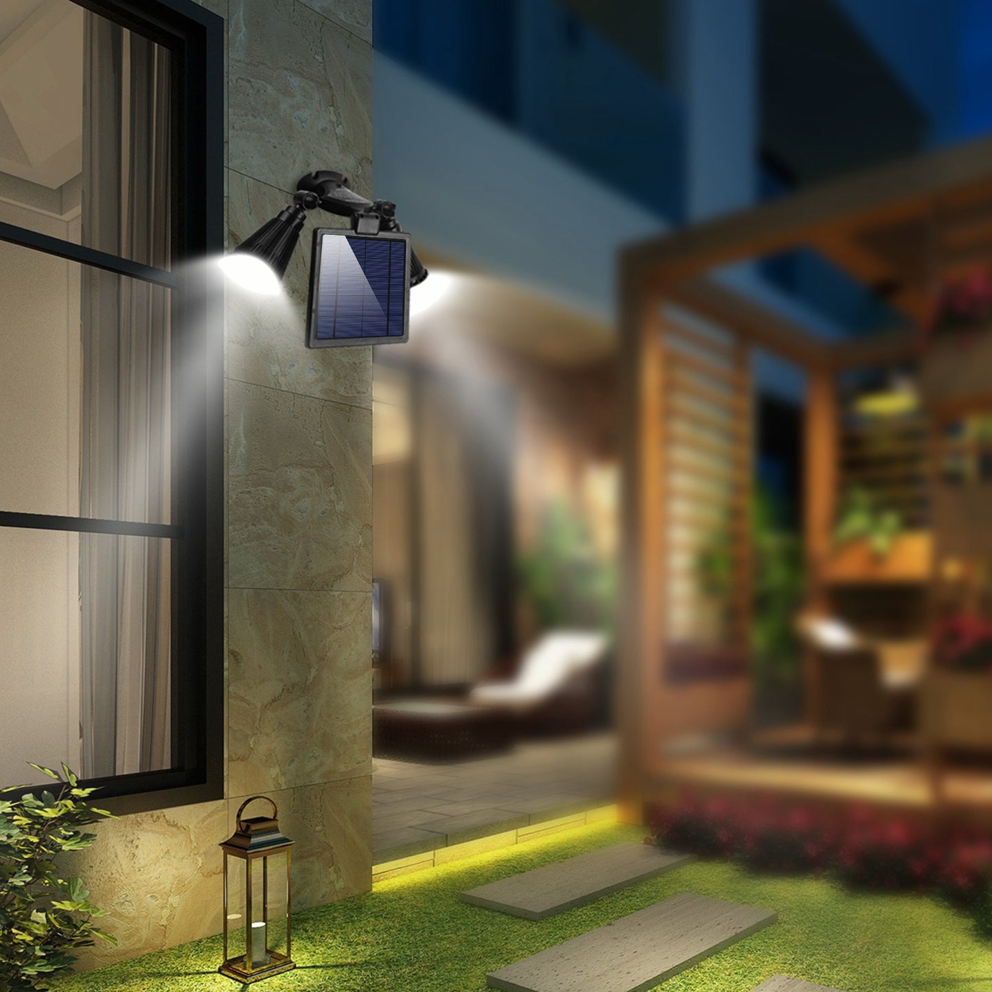 Solar Lights Outdoor Solar Power Motion Sensor Spotlights 2000lm Security Lights