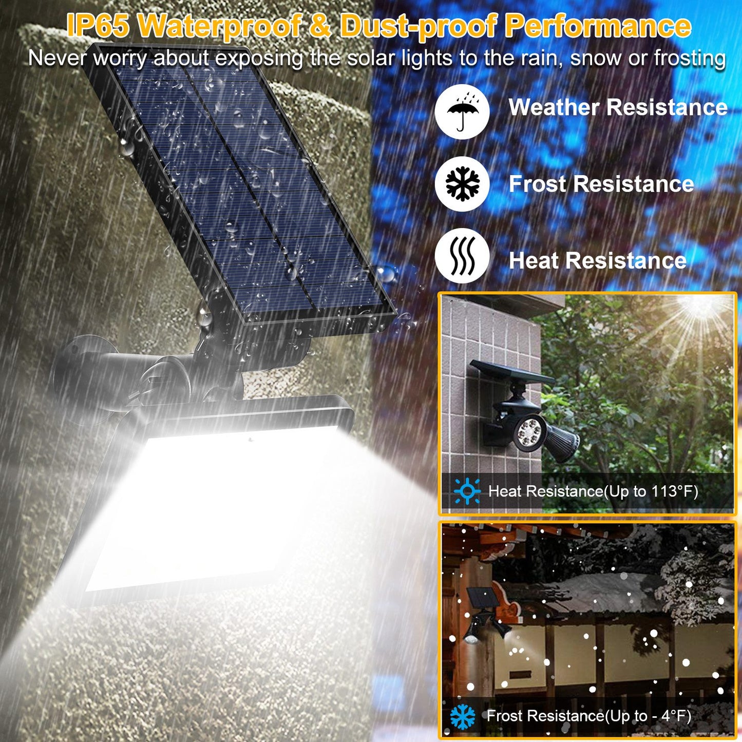 48 LEDs Solar Spotlight Outdoor Light Sensor Wall Lawn Garden Lamp
