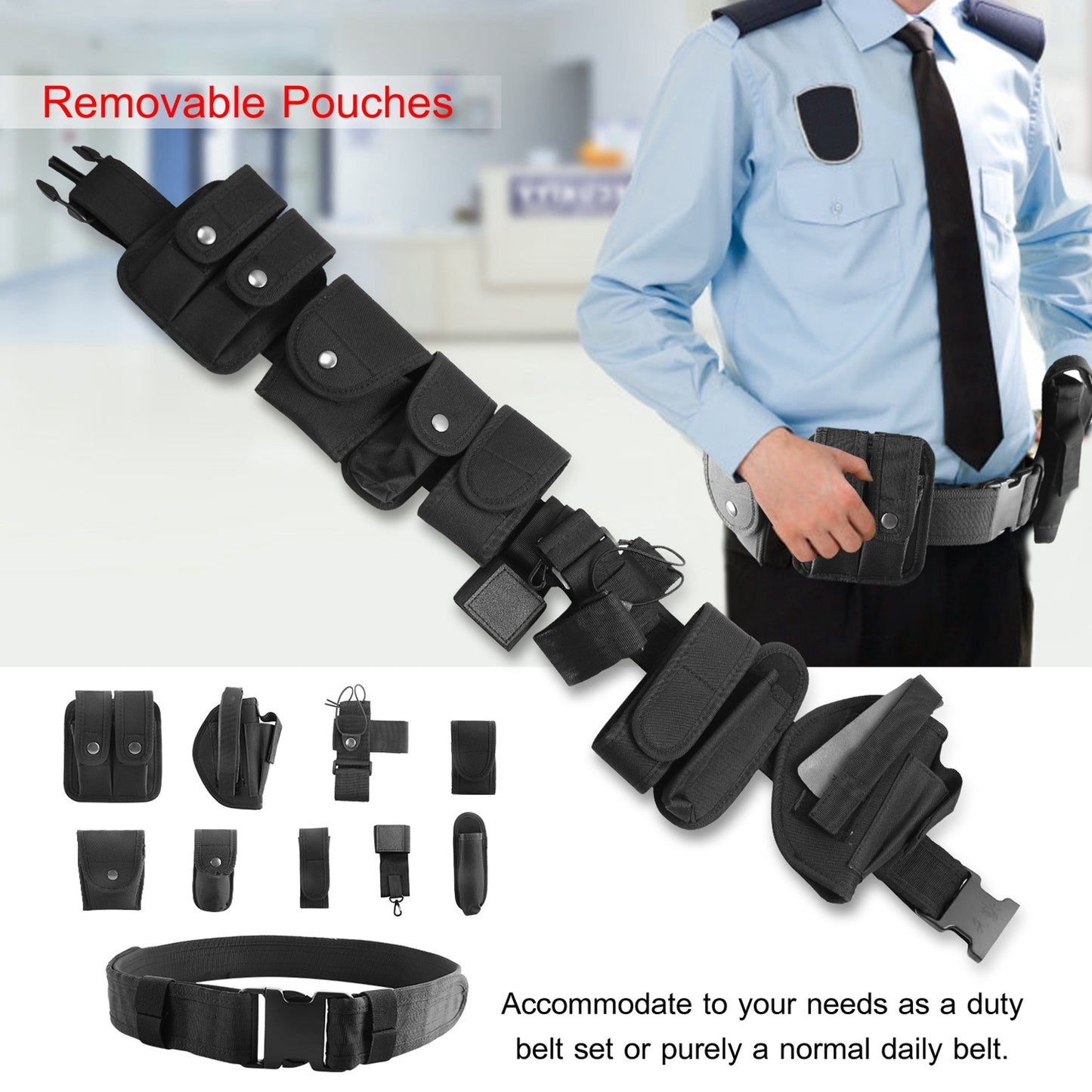 Military Utility Belt Tactical Police Security Guard Modular Belt