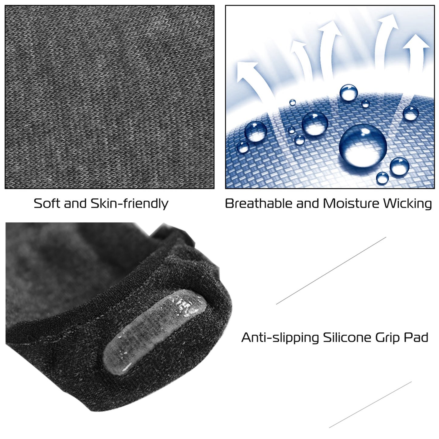No Show Socks 5 Pairs Breathable Boat Socks Non-slip Low Cut Invisible Socks