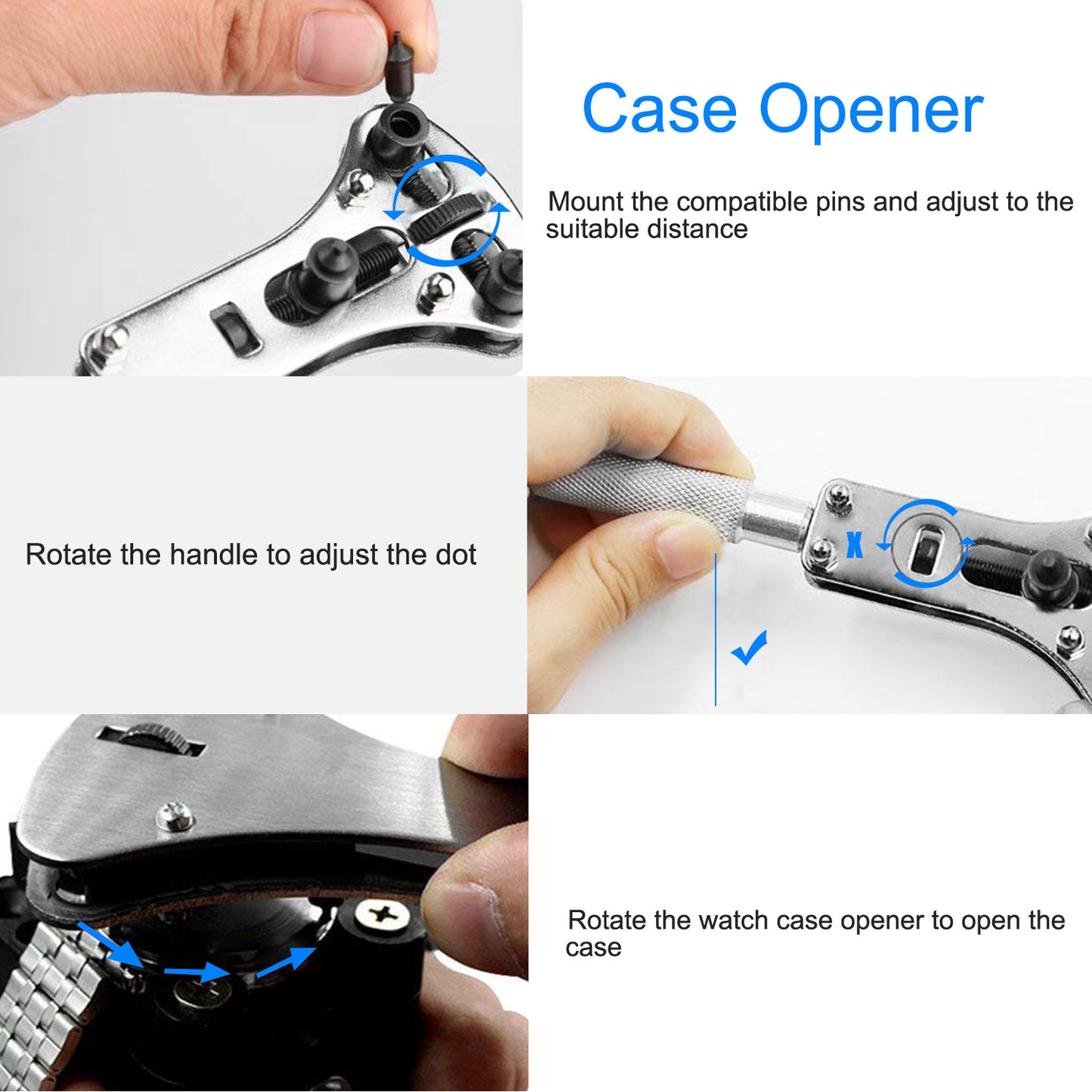 21 PCS Watch Repair Tool Kit Hand Link Remover Watch Band Holder Case