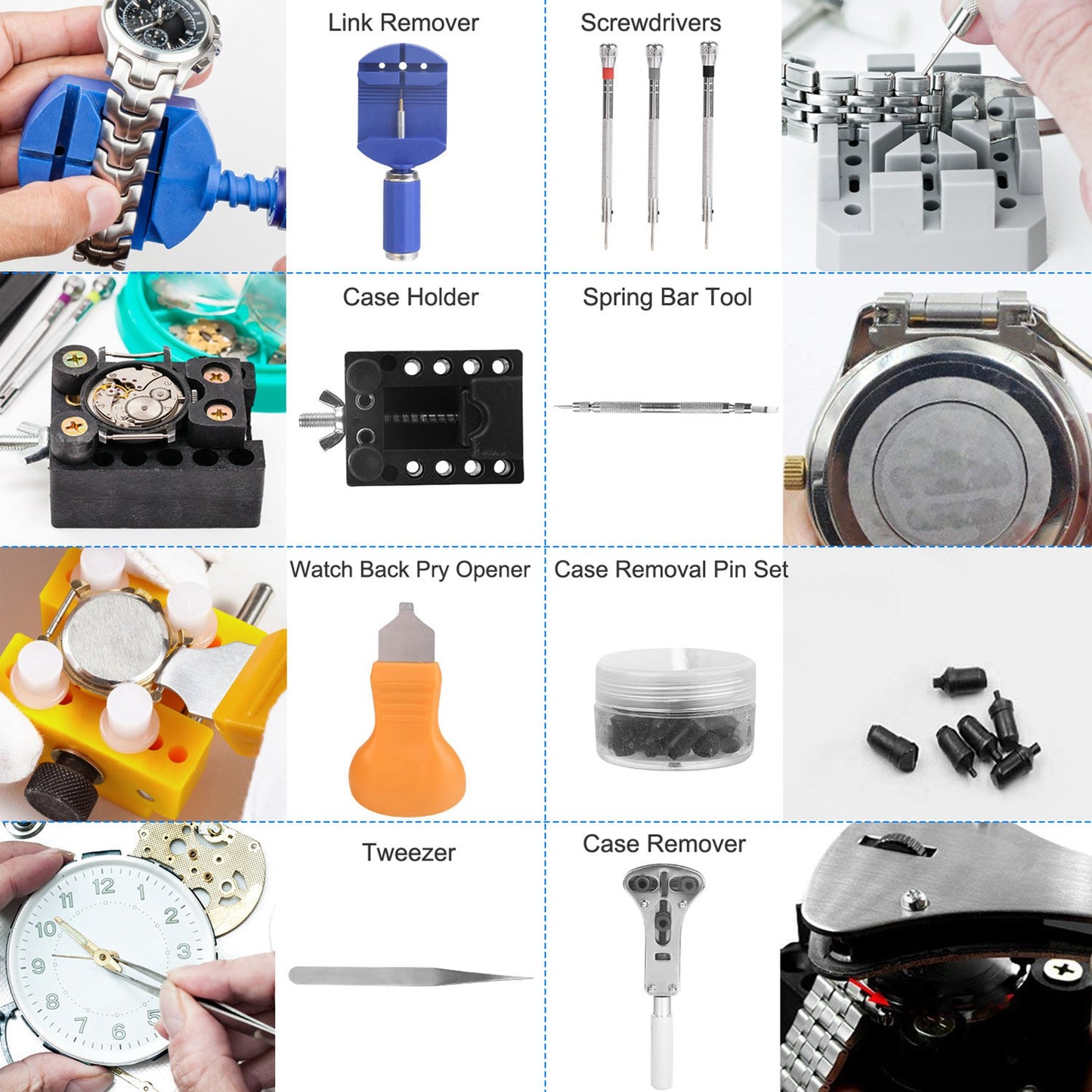 14 PCS Watch Repair Tool Kit Link Remover Watch Case Opener