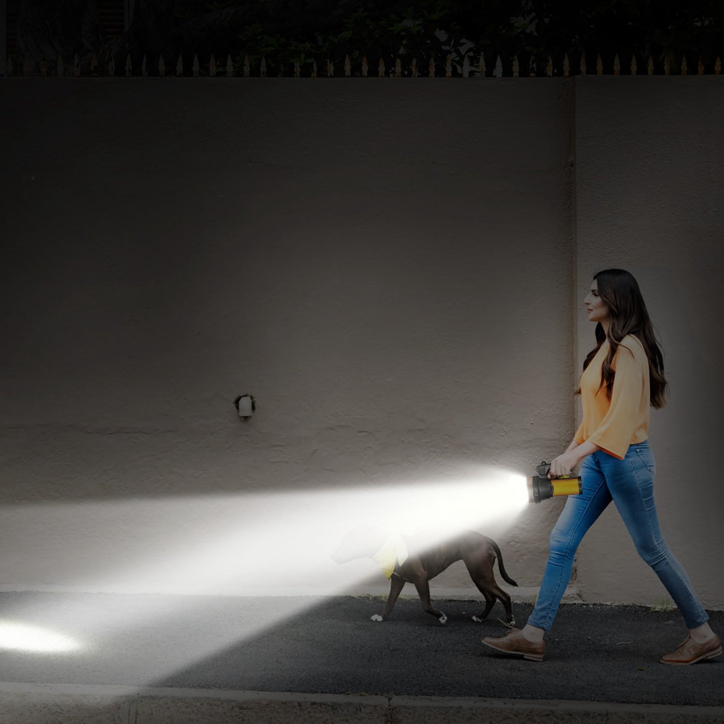LED Search Flashlights IPX6 Waterproof Tactical Dimmable Handheld Spotlights