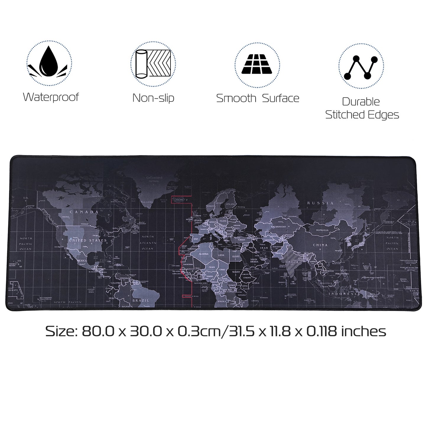 Large Gaming Mouse Pad Non-Slip Rubber Base Mousepad Durable Stitched Edges
