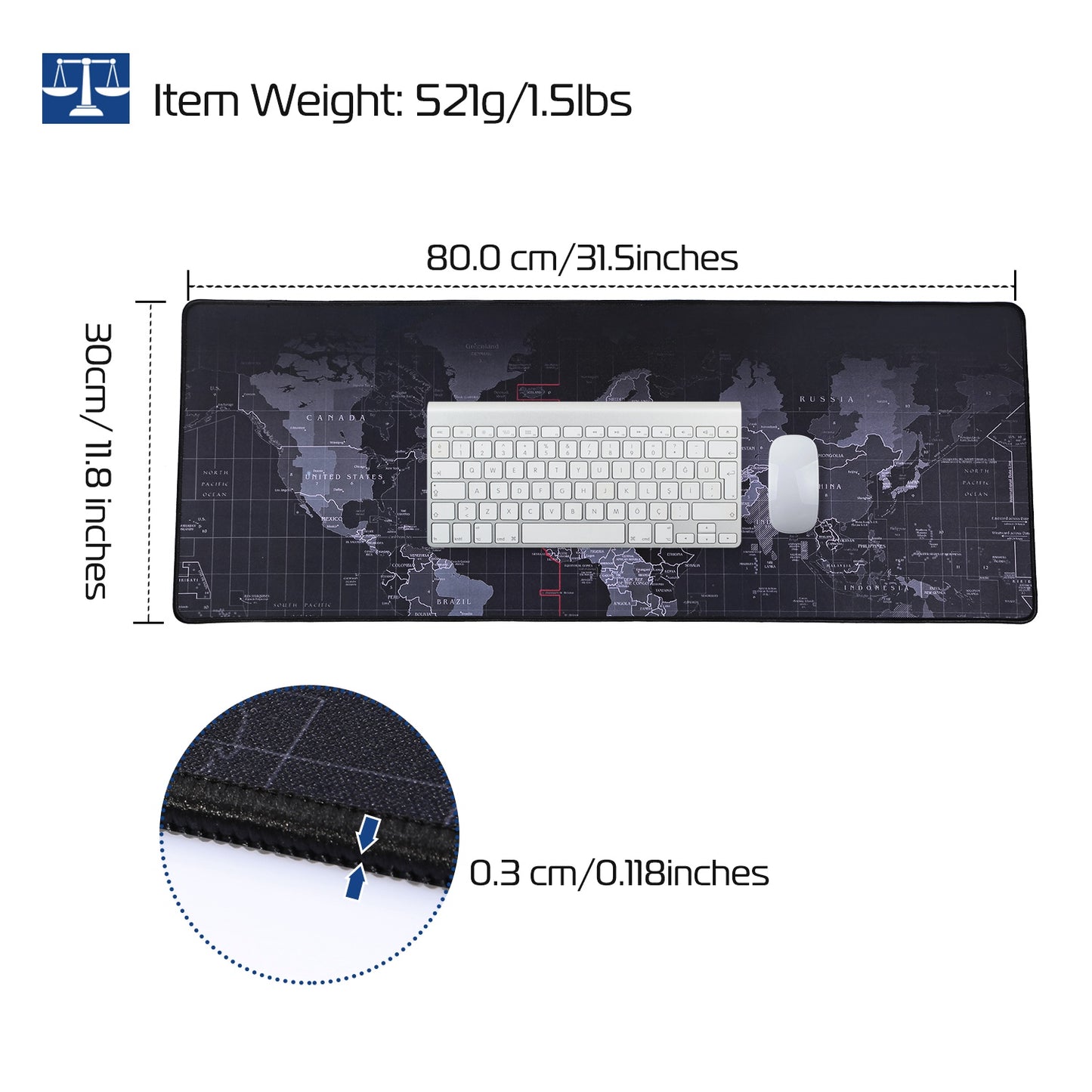 Large Gaming Mouse Pad Non-Slip Rubber Base Mousepad Durable Stitched Edges