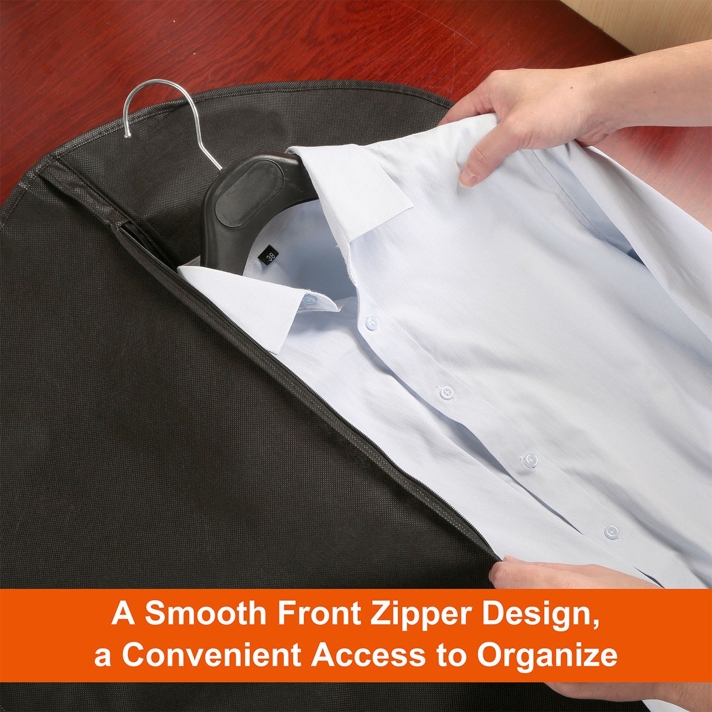 5Pcs 39in Garment Bags Hanging Suit Bags Covers Breathable