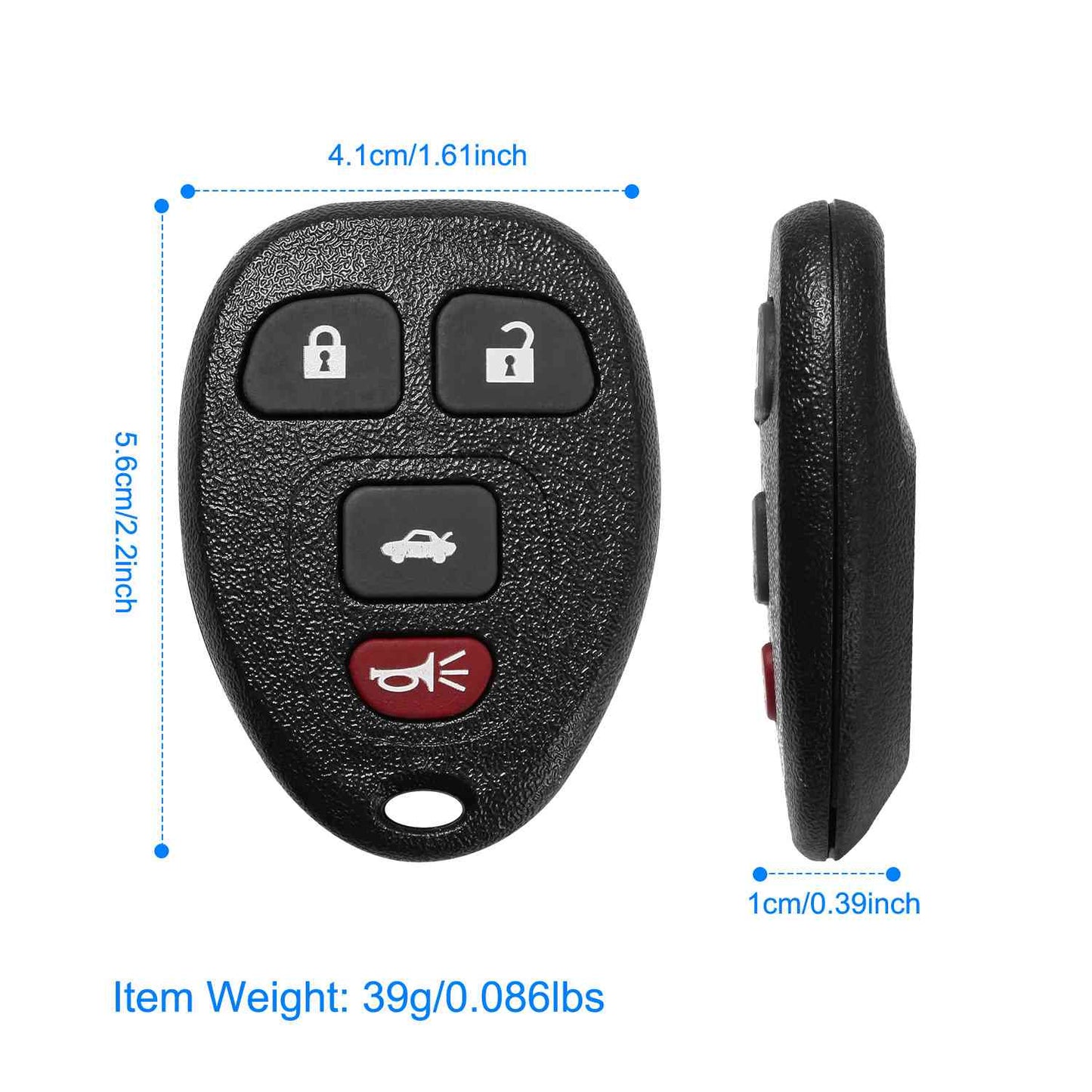 2 Keyless Entry Car Key Remote Key Fob Case Button Pad Replacement for 2009-2012 Chevrolet Malibu KOBGT04A