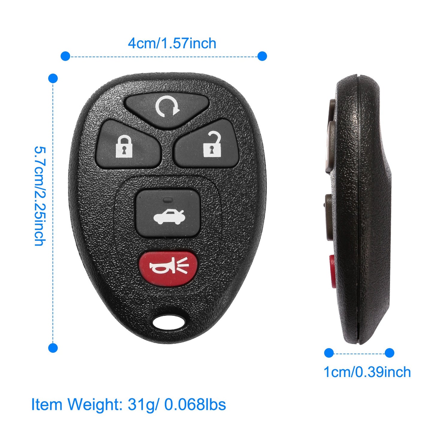 2 Keyless Entry Car Key Remote Key Fob Case Button Pad Replacement for 2004-2010 Chevrolet Malibu KOBGT04A