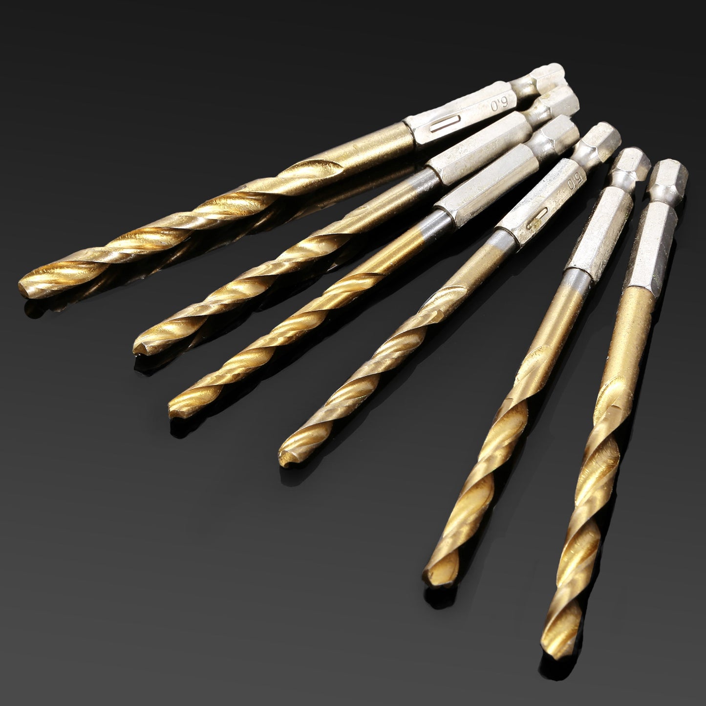 13 Pcs Hex Shank Drill Bit Set Titanium Coated Twist Drill Set