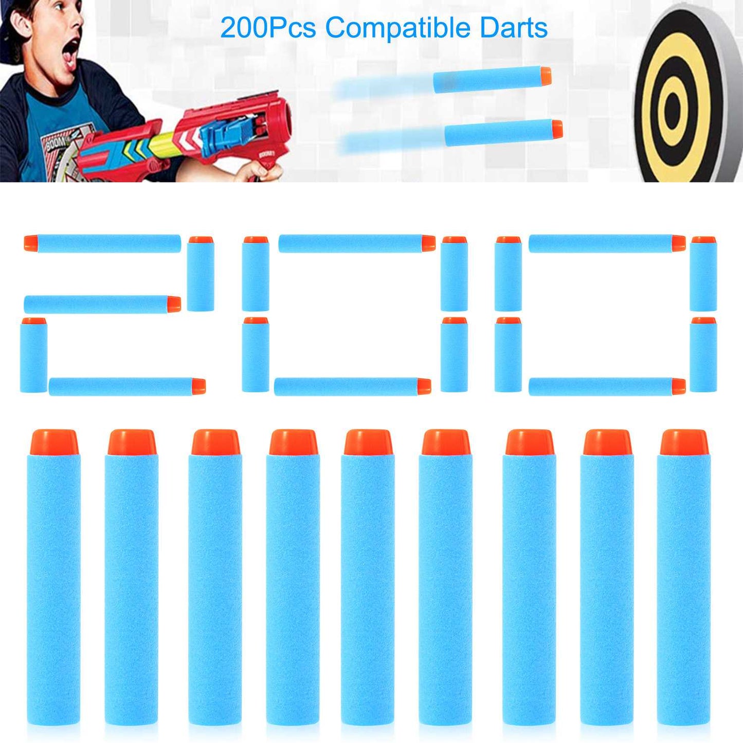200Pcs Compatible Darts Refill Pack Darts for Nerf N-Strike Elite Series