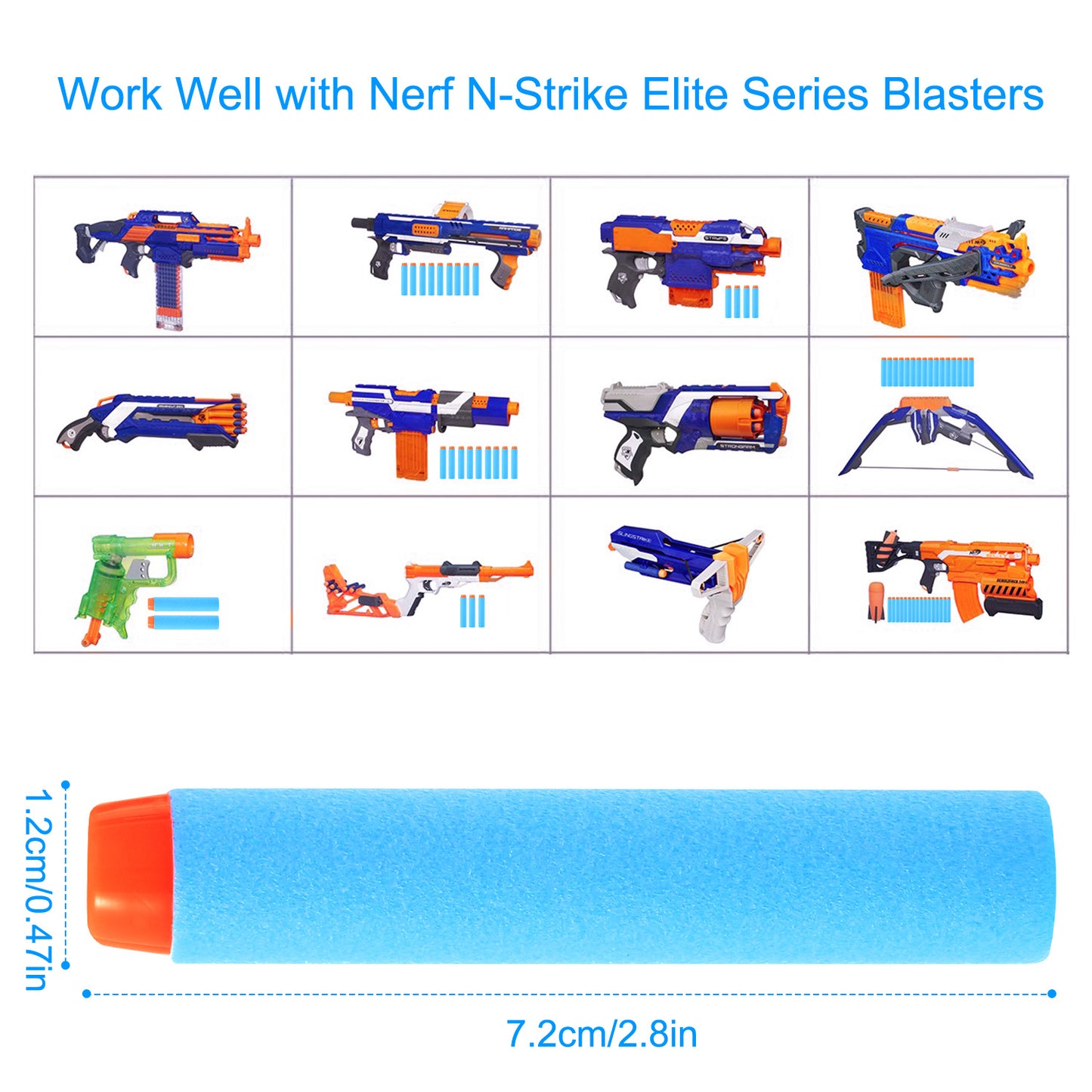 200Pcs Compatible Darts Refill Pack Darts for Nerf N-Strike Elite Series