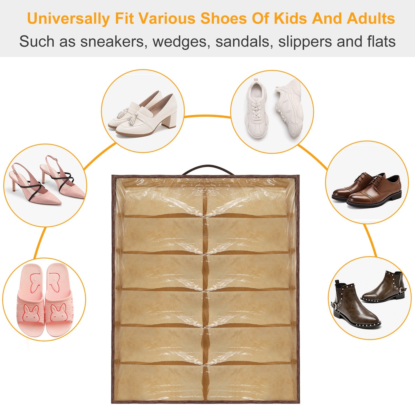 12 Cells Under Bed Shoes Organizer Shoes Container Box Holder