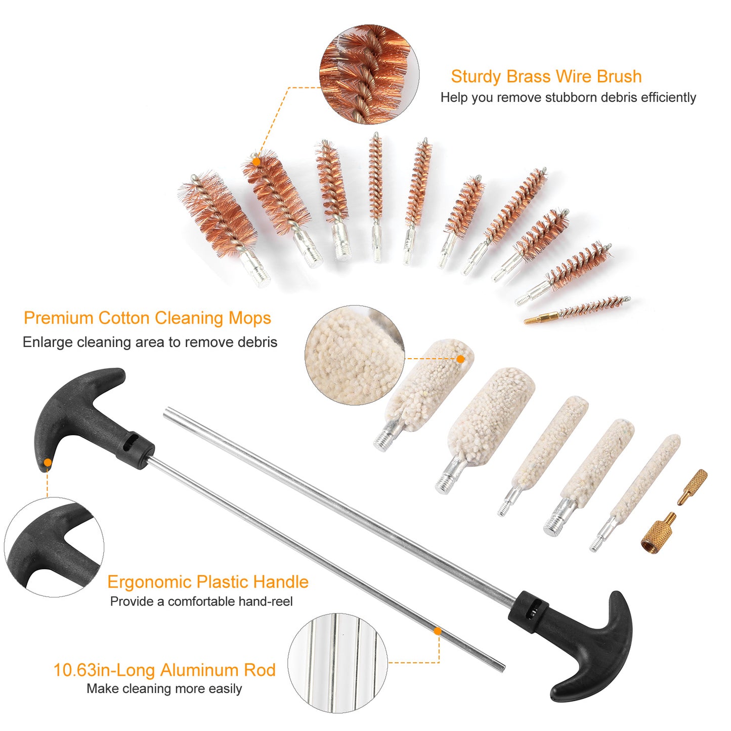 126Pcs Universal Gun Cleaning Kit Gun Cleaning Brushes Mops