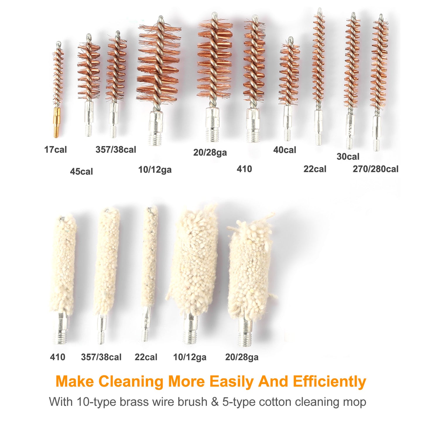 126Pcs Universal Gun Cleaning Kit Gun Cleaning Brushes Mops