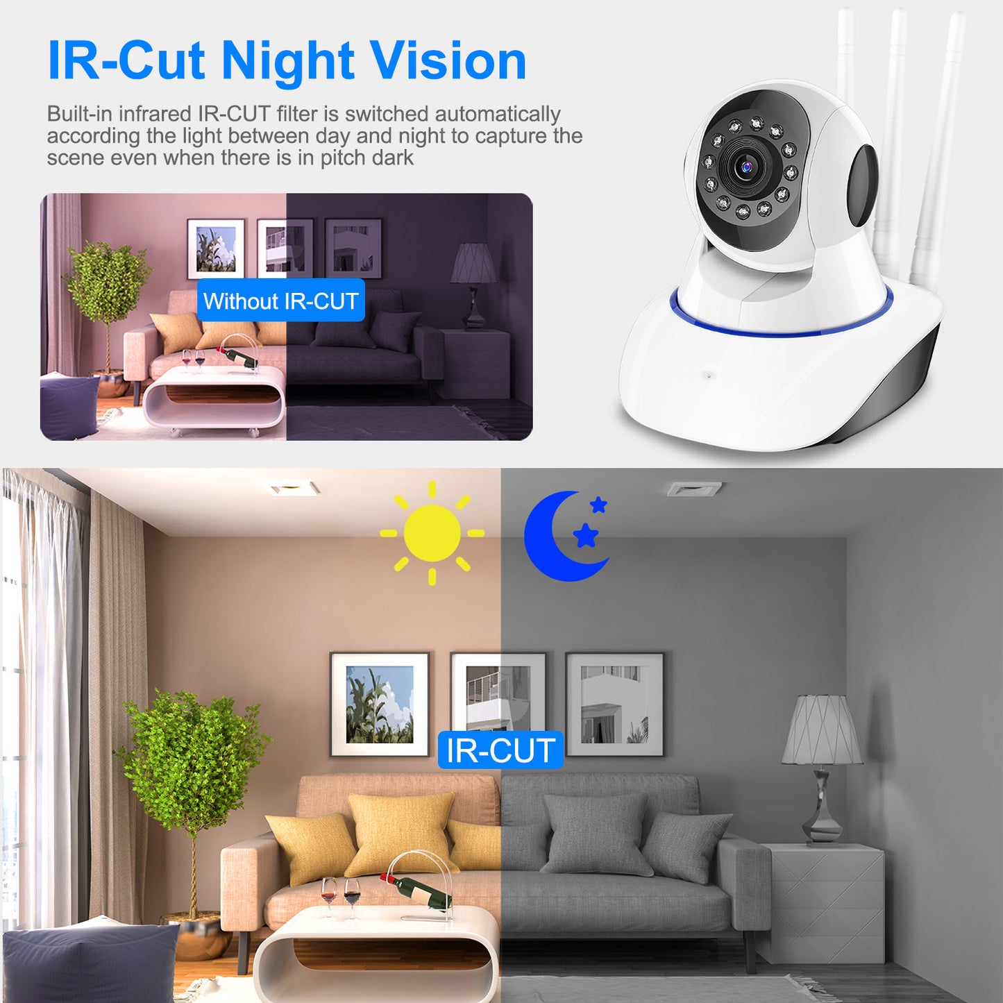 720P WiFi IP Camera Motion Detection IR Night Vision Camcorder