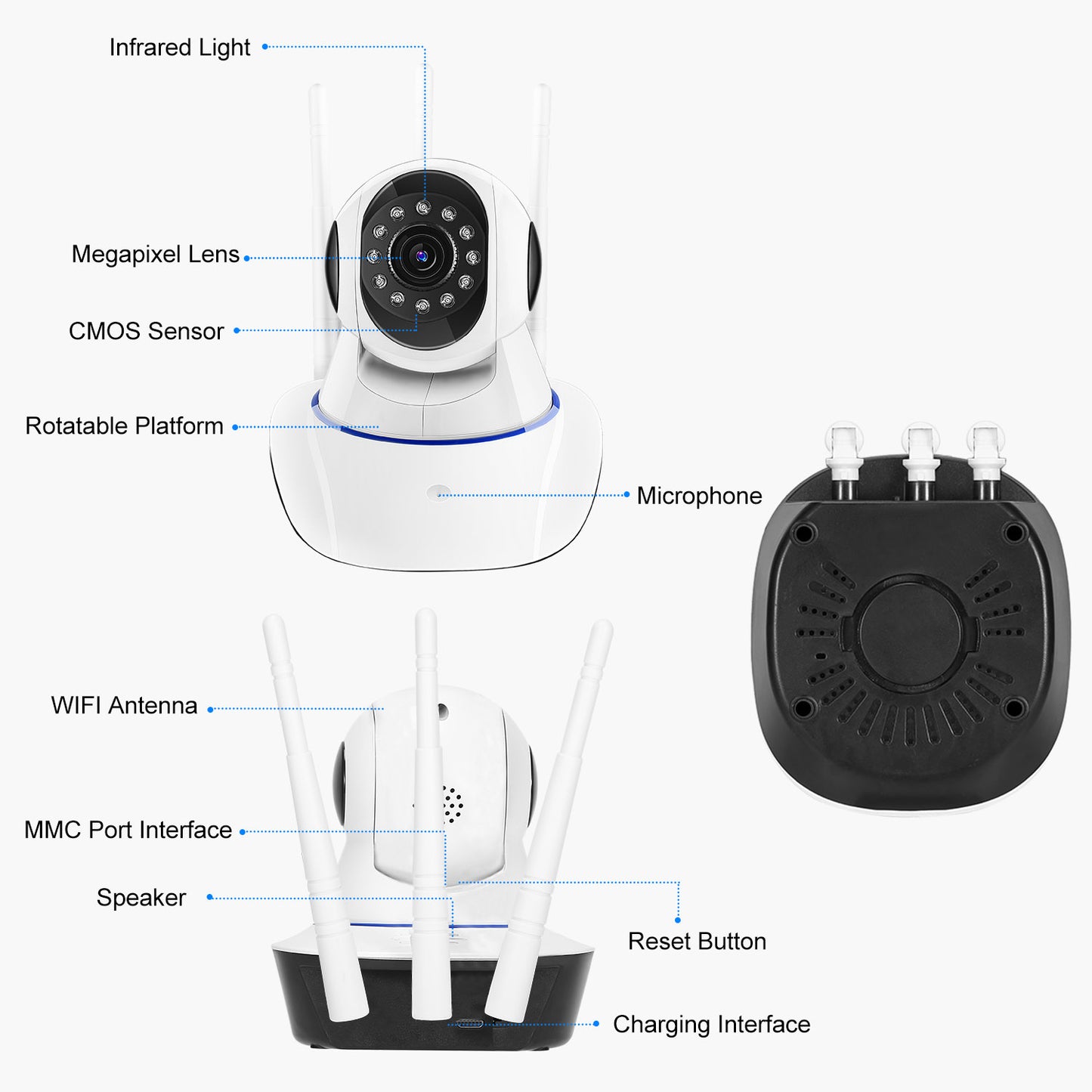 720P WiFi IP Camera Motion Detection IR Night Vision Camcorder