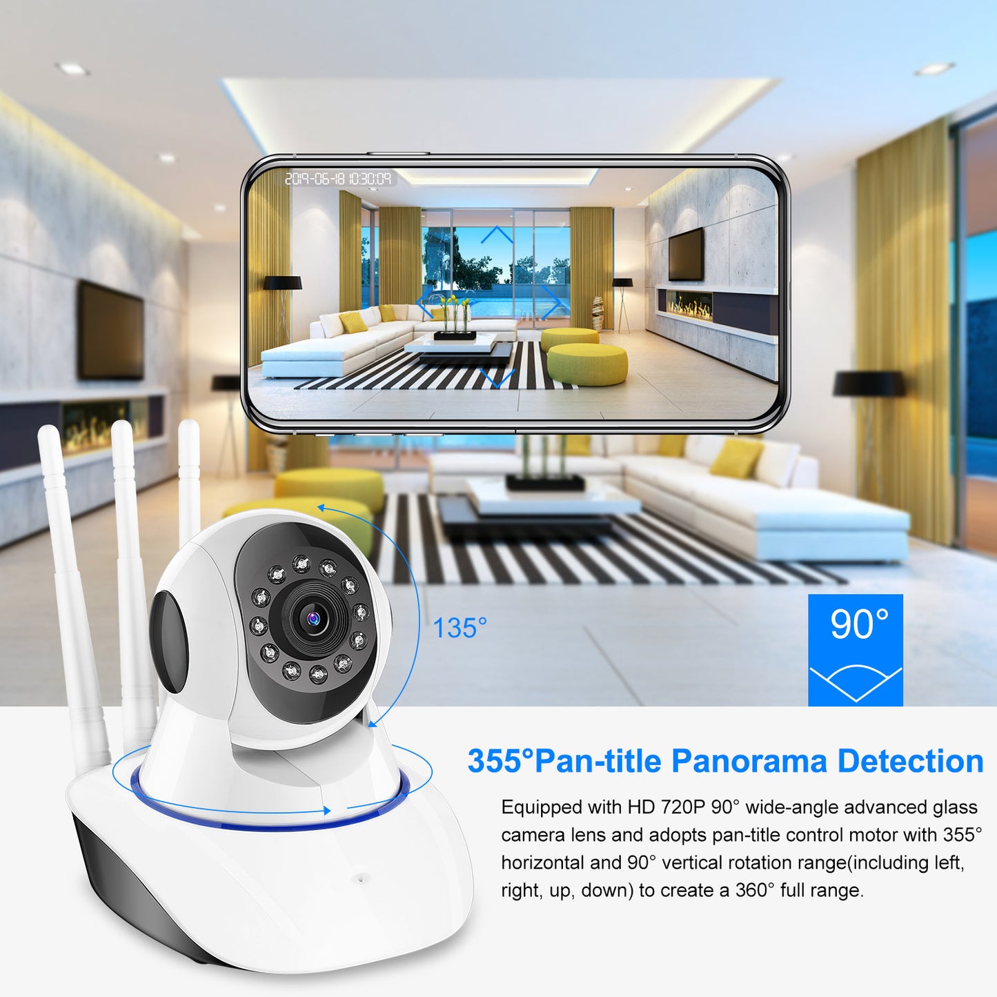 720P WiFi IP Camera Motion Detection IR Night Vision Camcorder