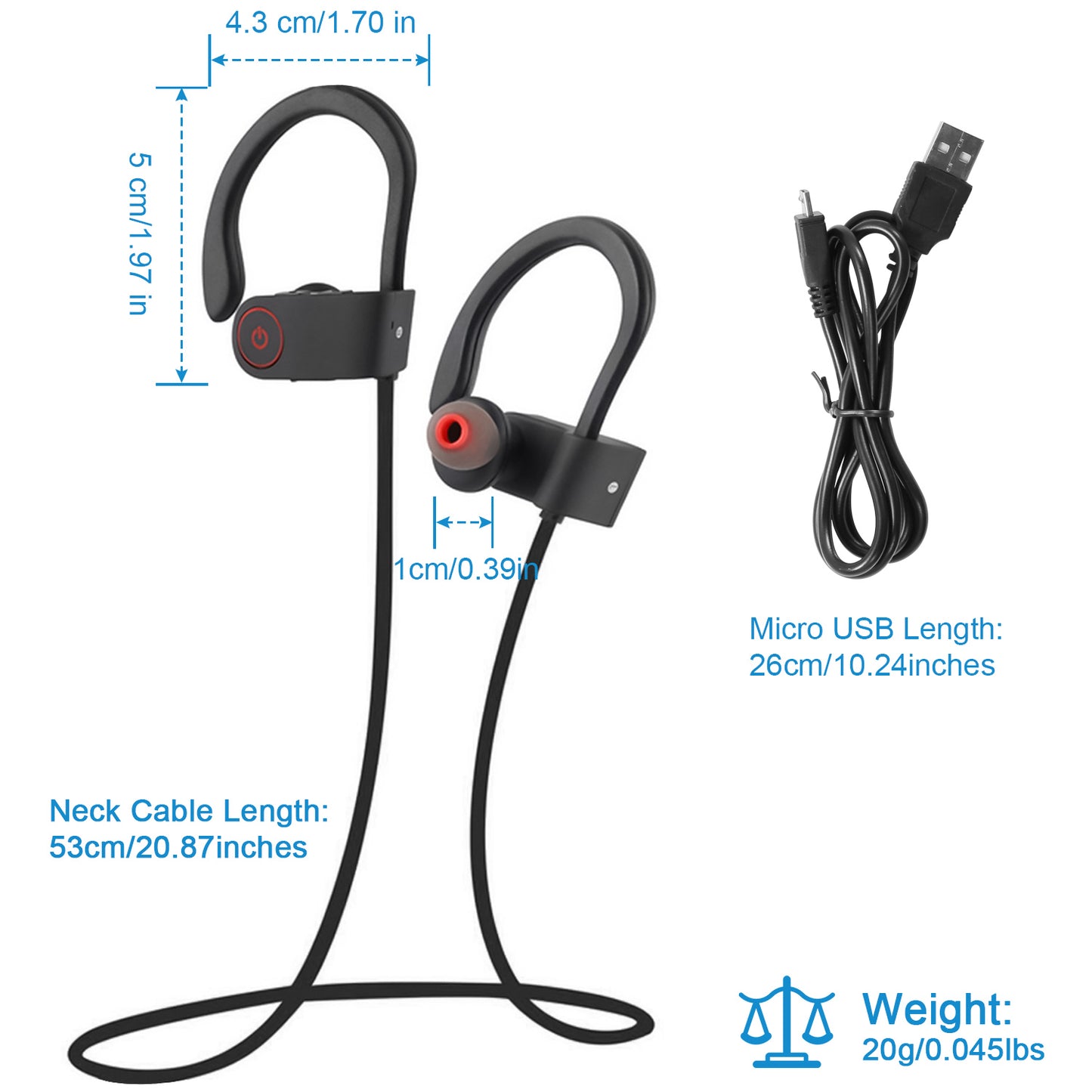 Wireless Headset IPX7 Waterproof Sport Headphones In-Ear Wireless4.1 Stereo Earphone