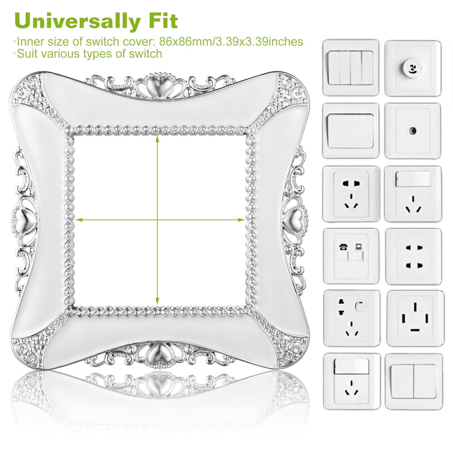 2 Packs Decorative Switch Cover European Romantic Wall Plate Protector
