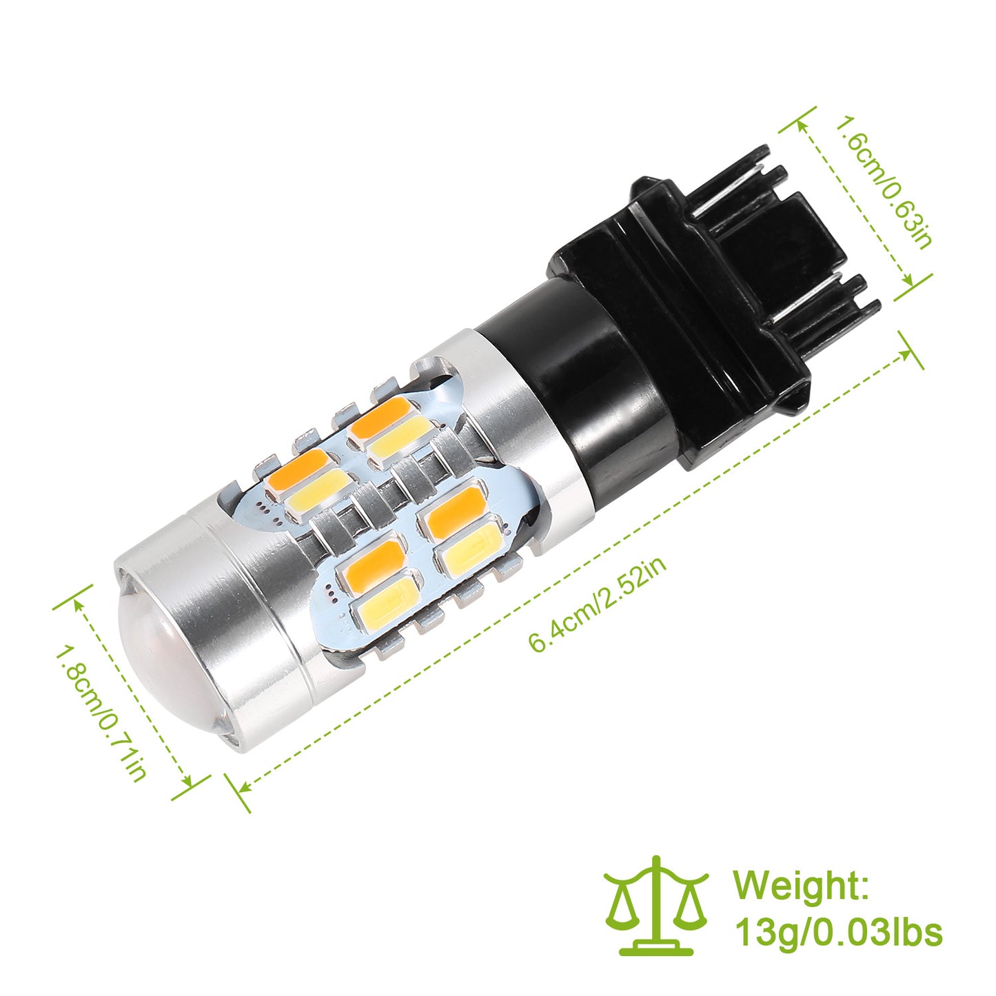 2 Pcs 3157 800LM Turn Signal Parking DRL LED Light Bulbs