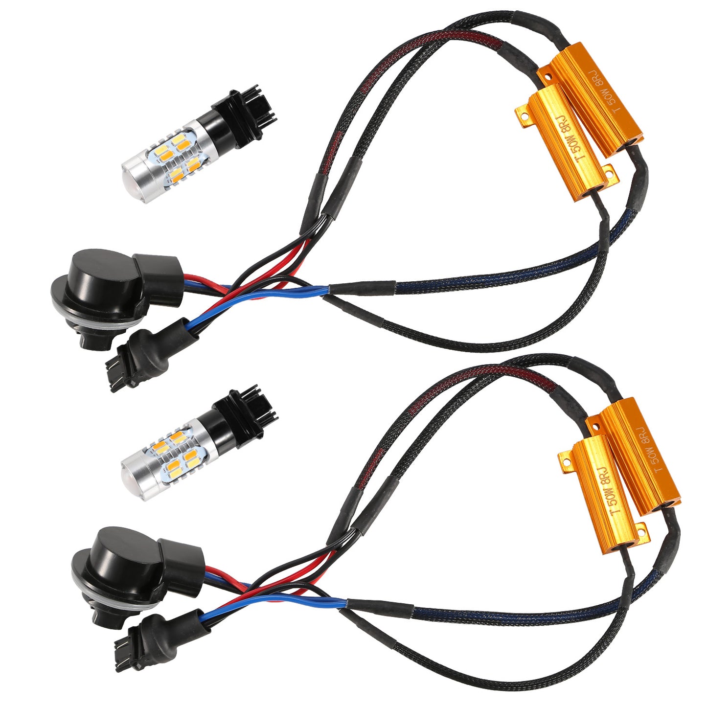 2 Pcs 3157 800LM Turn Signal Parking DRL LED Light Bulbs