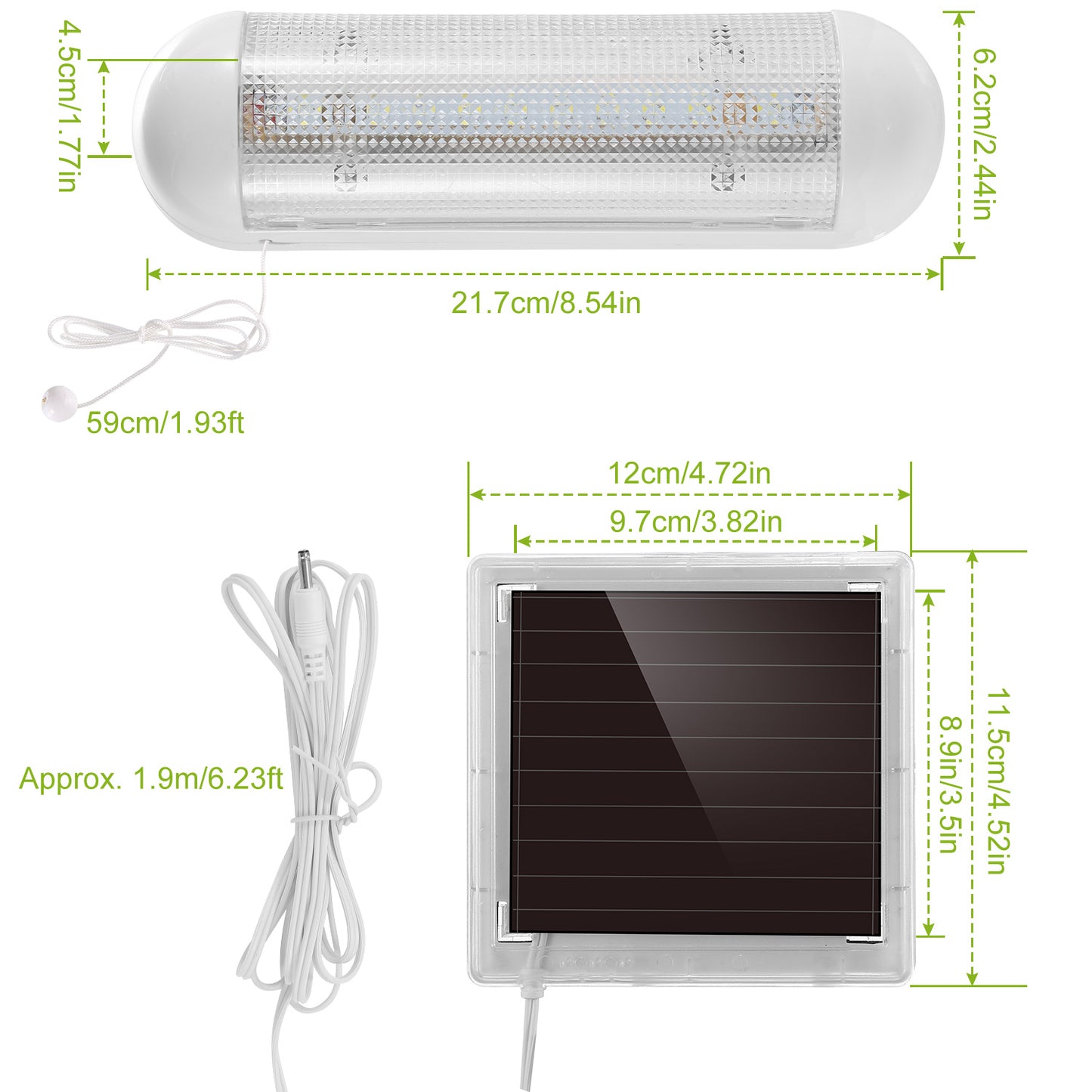 LED Solar Lights Solar Powered Security Light Kit Emergency Light Pull Switch