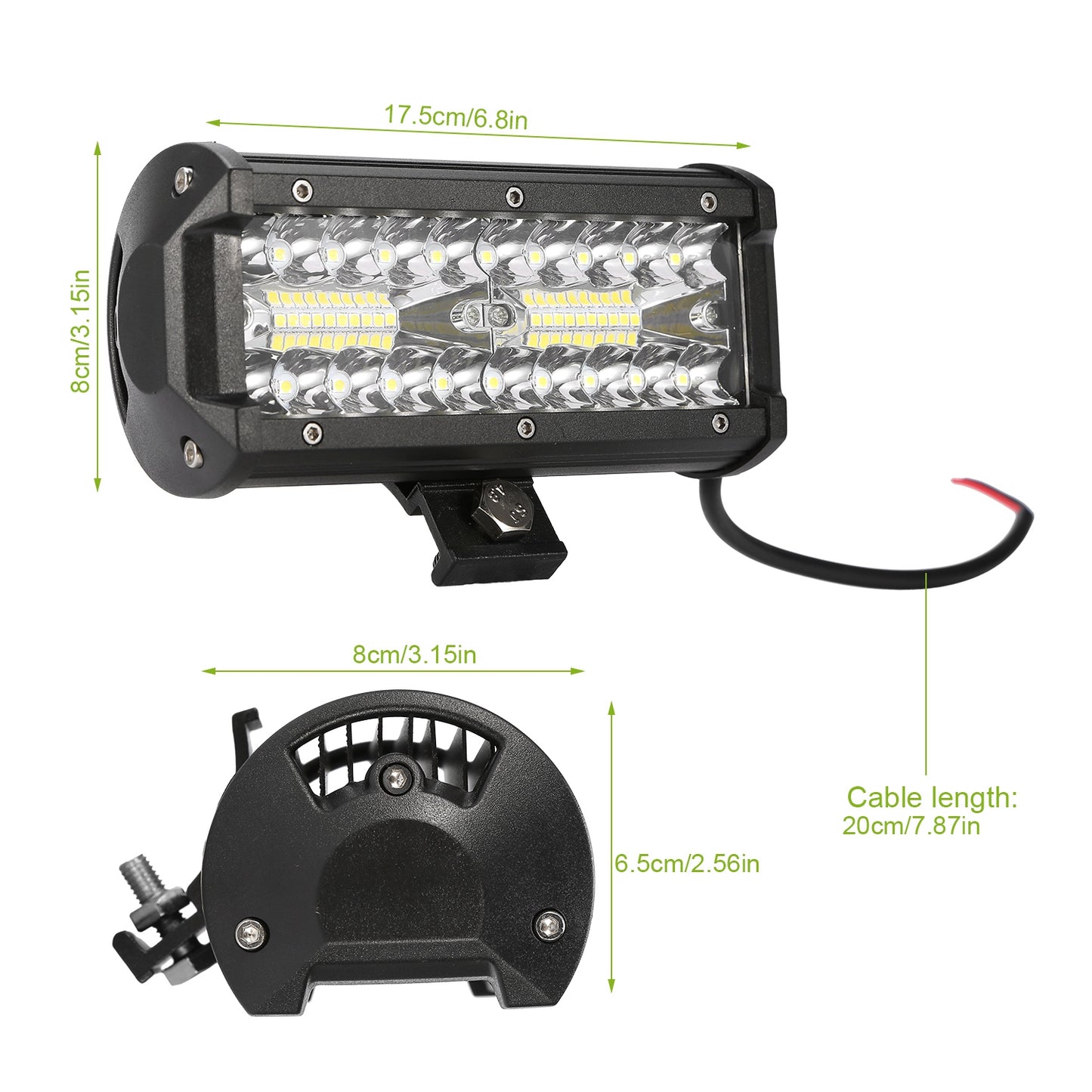 7" LED Light Bar 120W 12000LM LED Work Light Pods Offroad Driving Lights