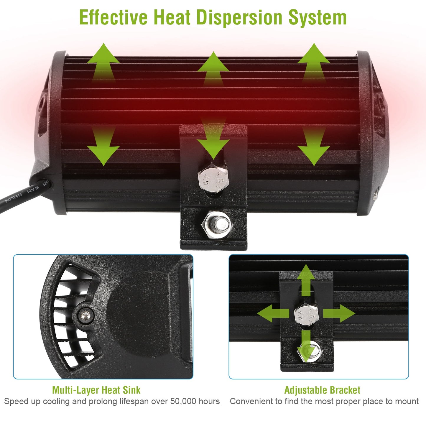 7" LED Light Bar 120W 12000LM LED Work Light Pods Offroad Driving Lights