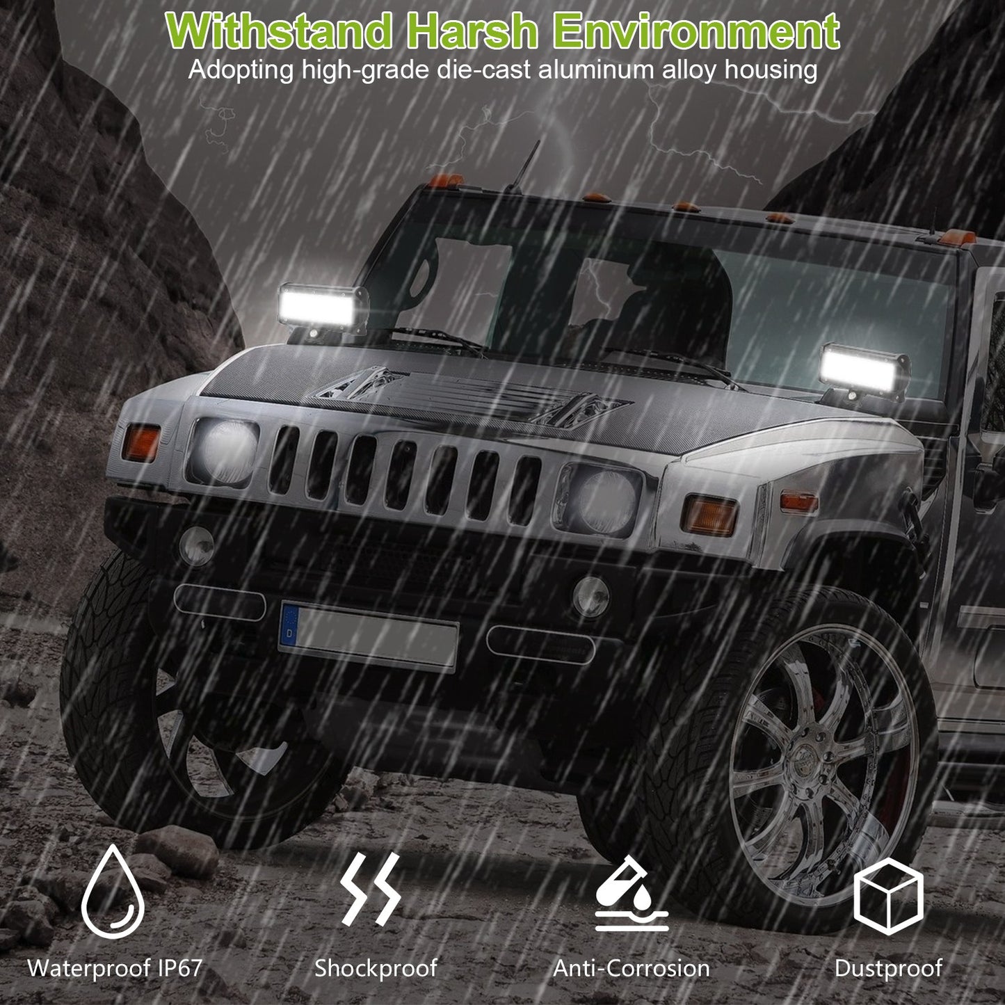 7" LED Light Bar 120W 12000LM LED Work Light Pods Offroad Driving Lights